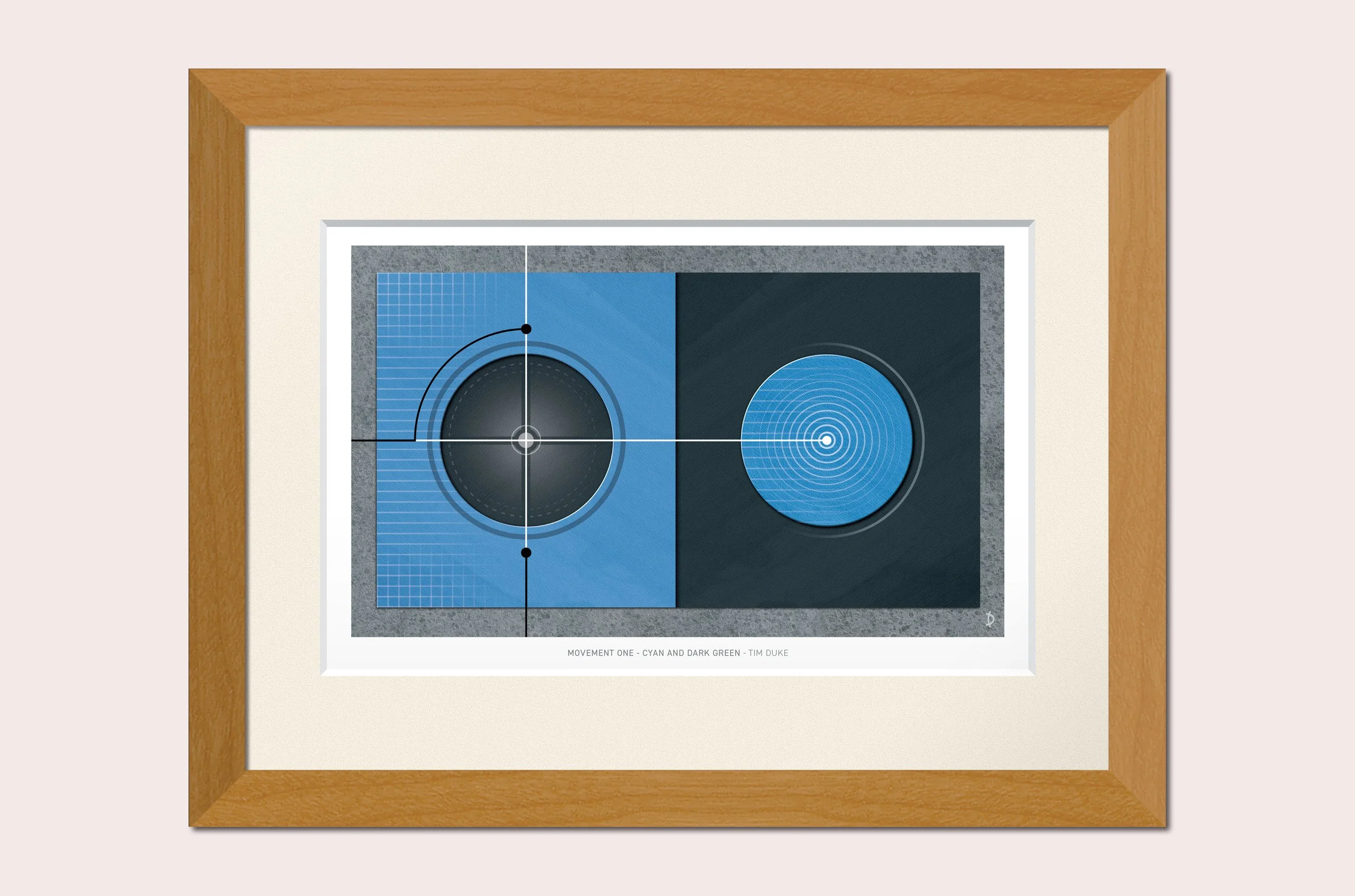 TDFP123 - MOVEMENT ONE - CYAN ON VERY DARK GREEN
