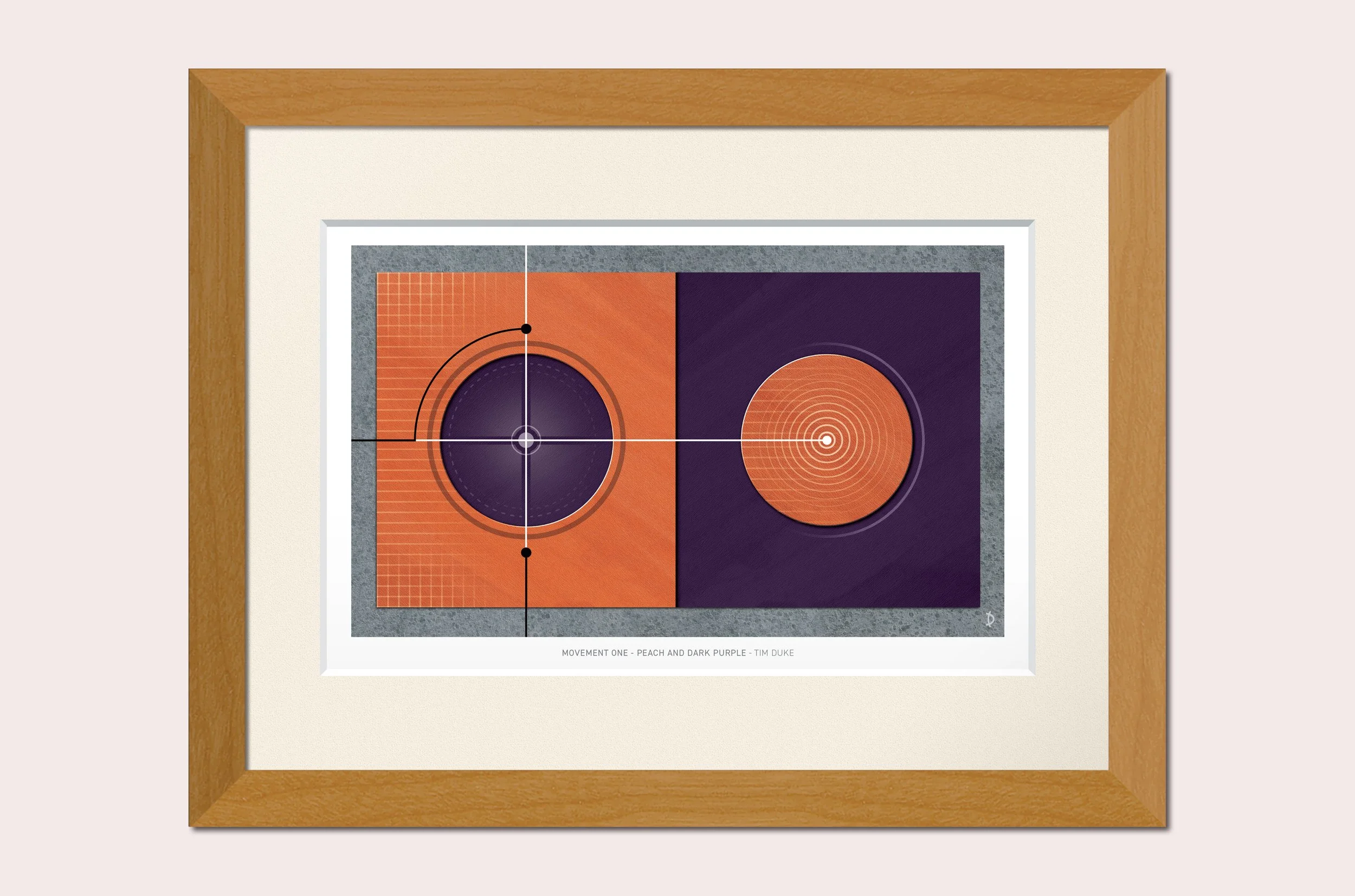 TDFP124 - MOVEMENT ONE - PEACH ON VERY DARK PURPLE