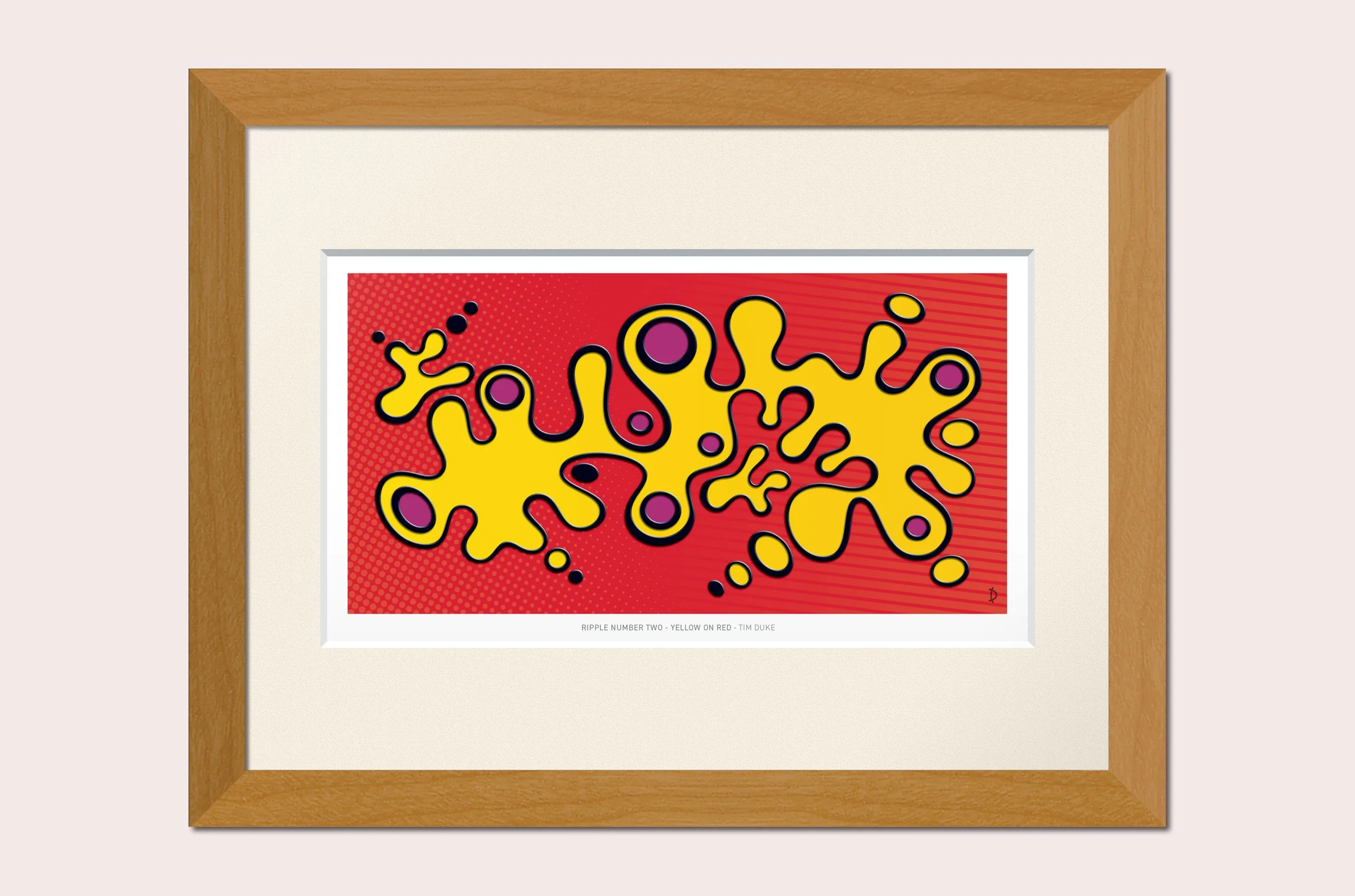 TDFP136 - RIPPLE No.2 - YELLOW ON RED