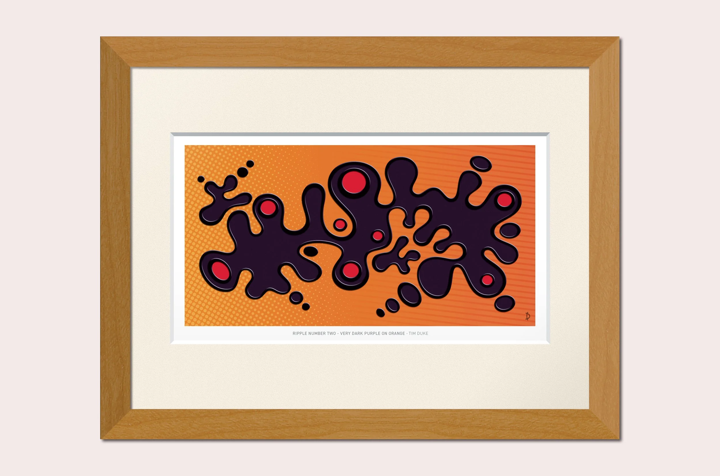 TDFP139 - RIPPLE No.2 - VERY DARK PURPLE ON ORANGE