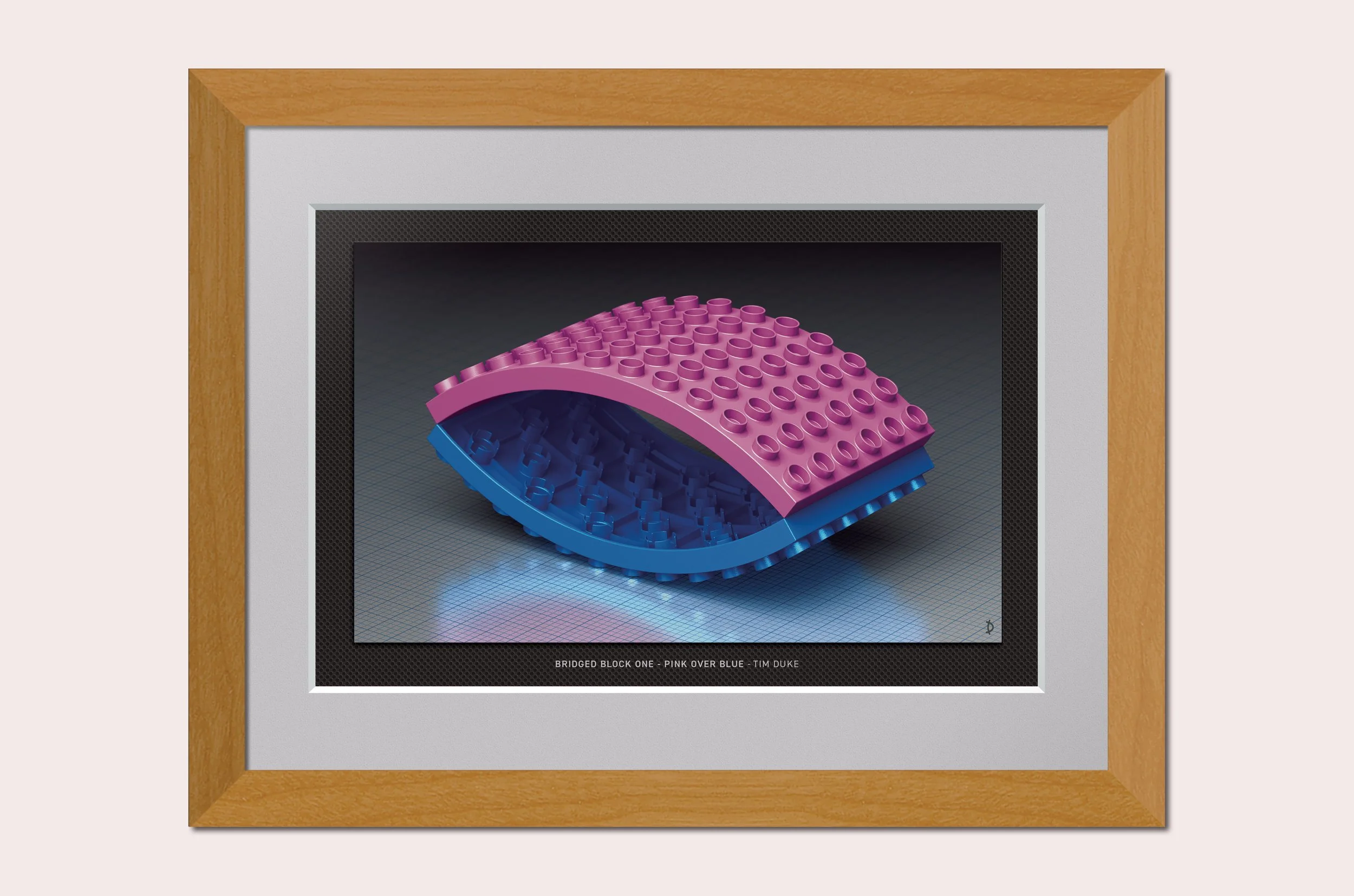 TDFP195 - BRIDGED BLOCK ONE - PINK OVER BLUE