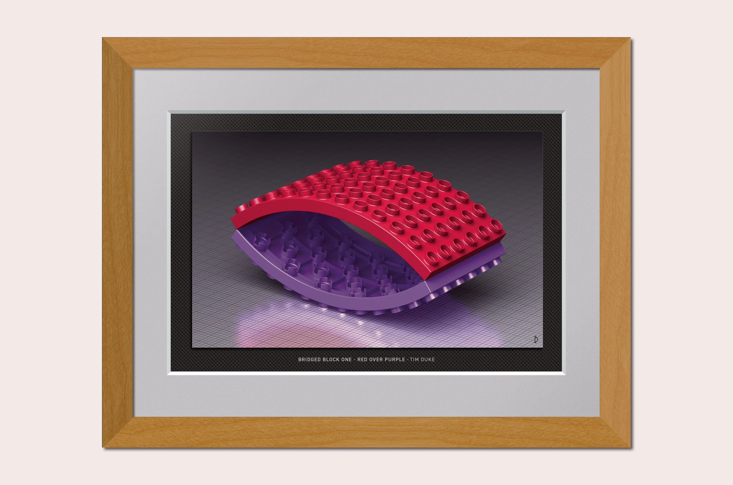 TDFP197 - BRIDGED BLOCK ONE- RED OVER PURPLE