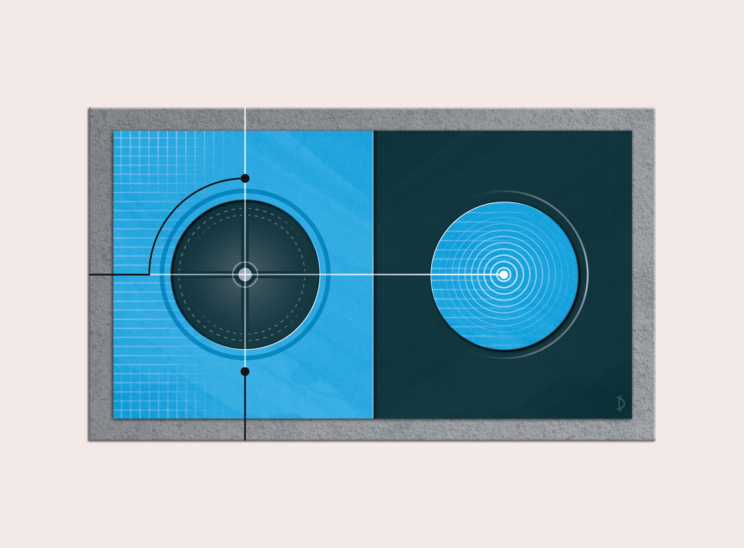 TD123 - MOVEMENT ONE - CYAN ON V DARK GREEN