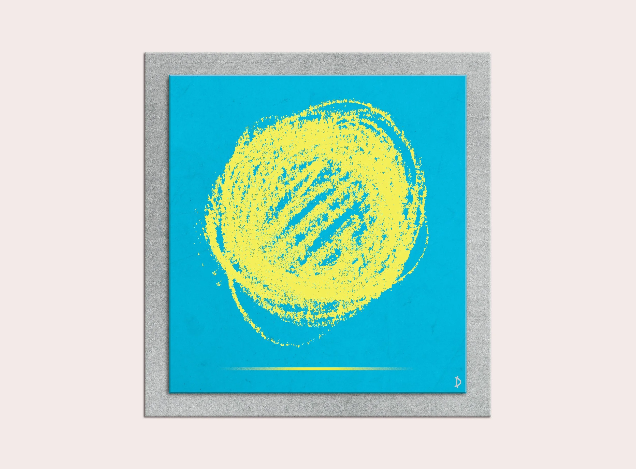 TD109 - SPONTANEOUS SUNSET - LEMON YELLOW ON CYAN