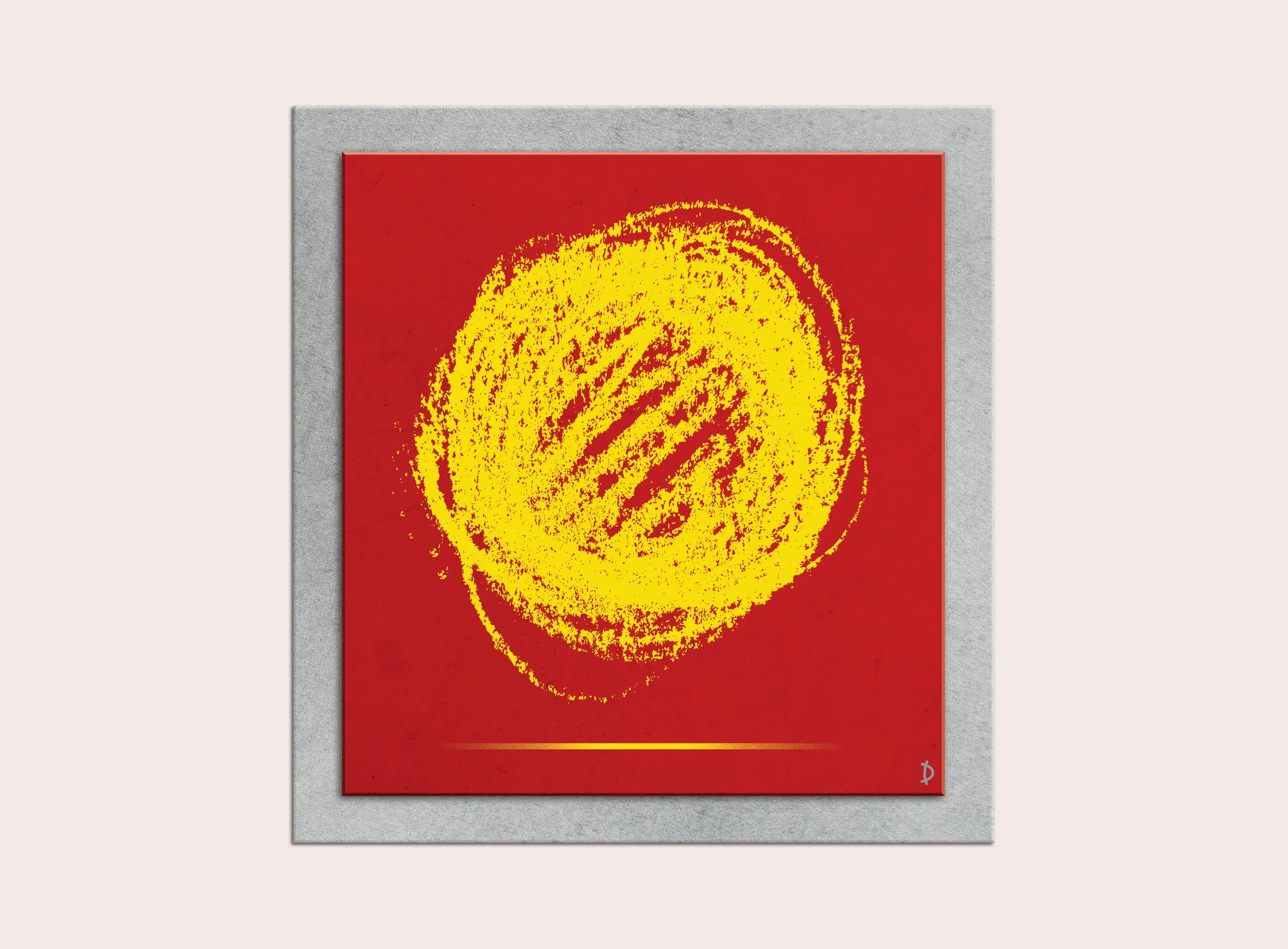 TD107 - SPONTANEOUS SUNSET - YELLOW ON RED