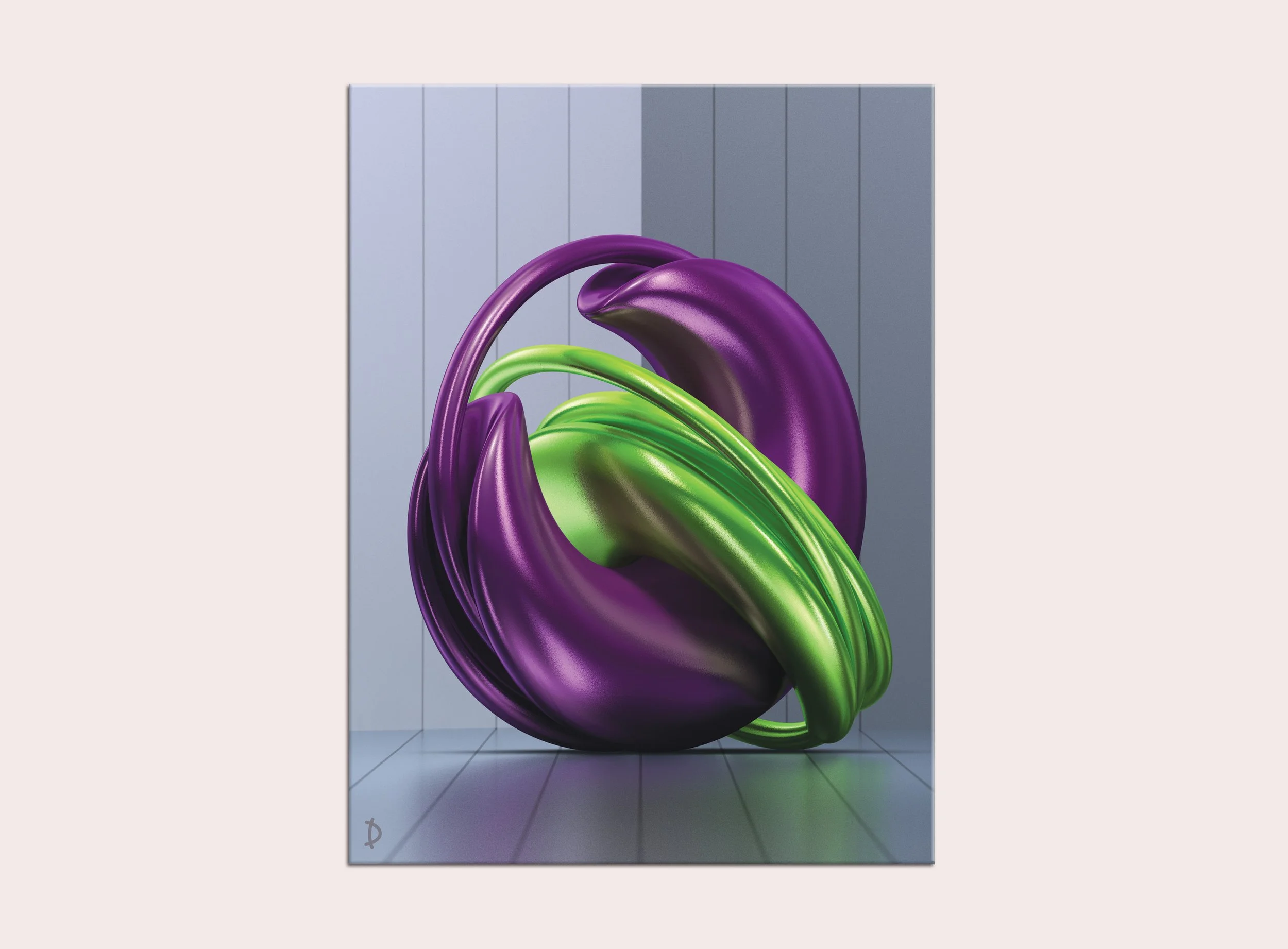 TD098 - ENTWINED - TWO COLURS - PLUM & GREEN