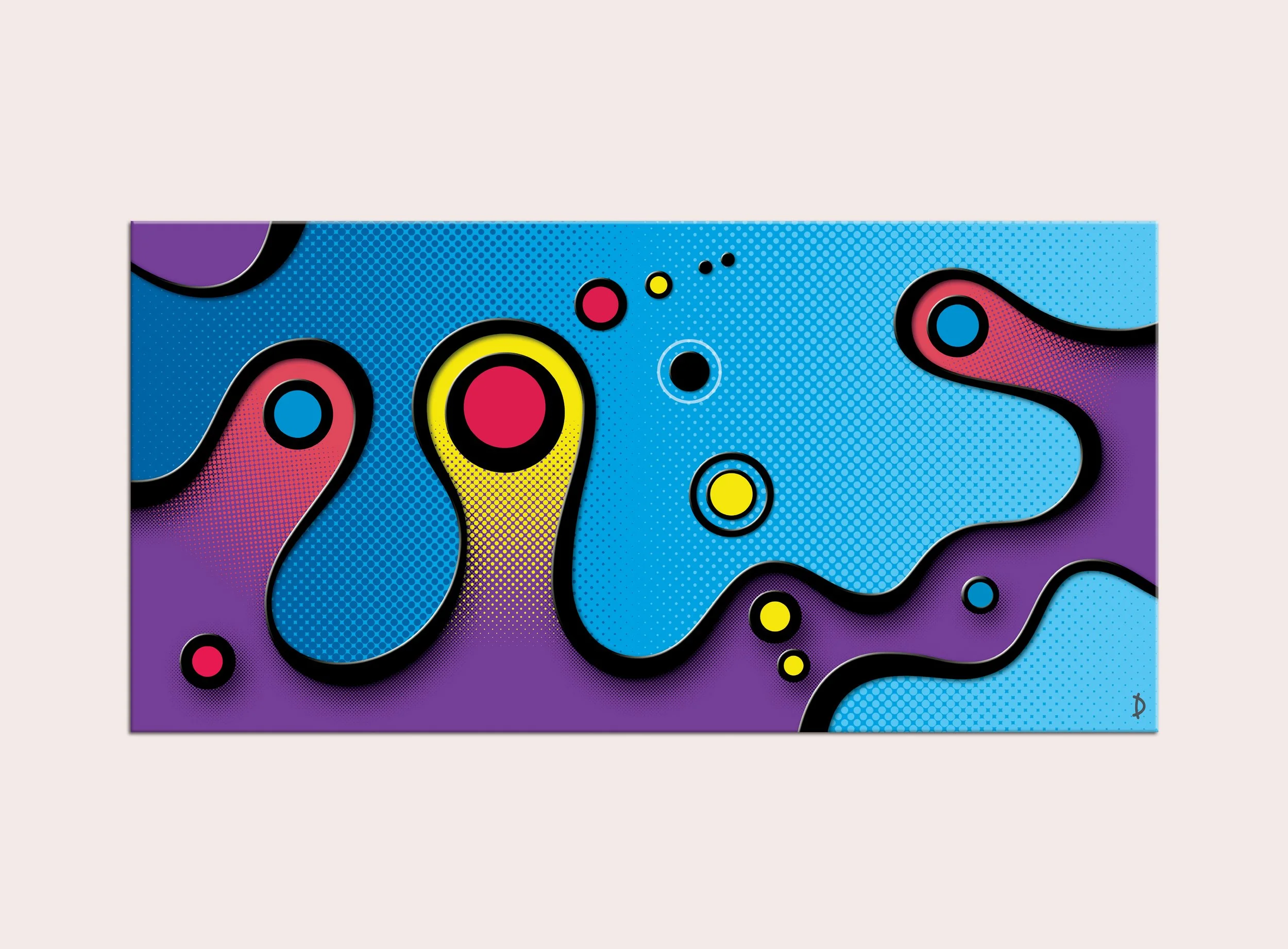 TD119 - RIPPLE NUMBER ONE  - BLUE ON PURPLE