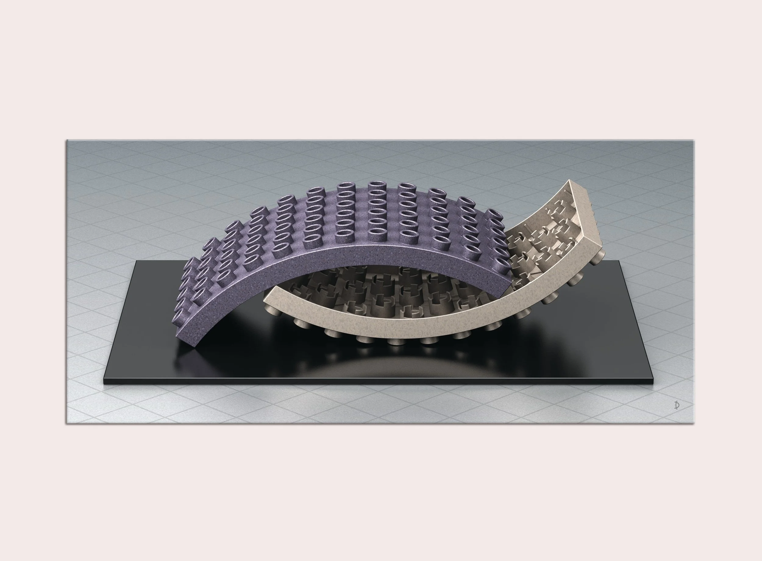 TD045 - TWO INTERLOCKING STONE BLOCKS