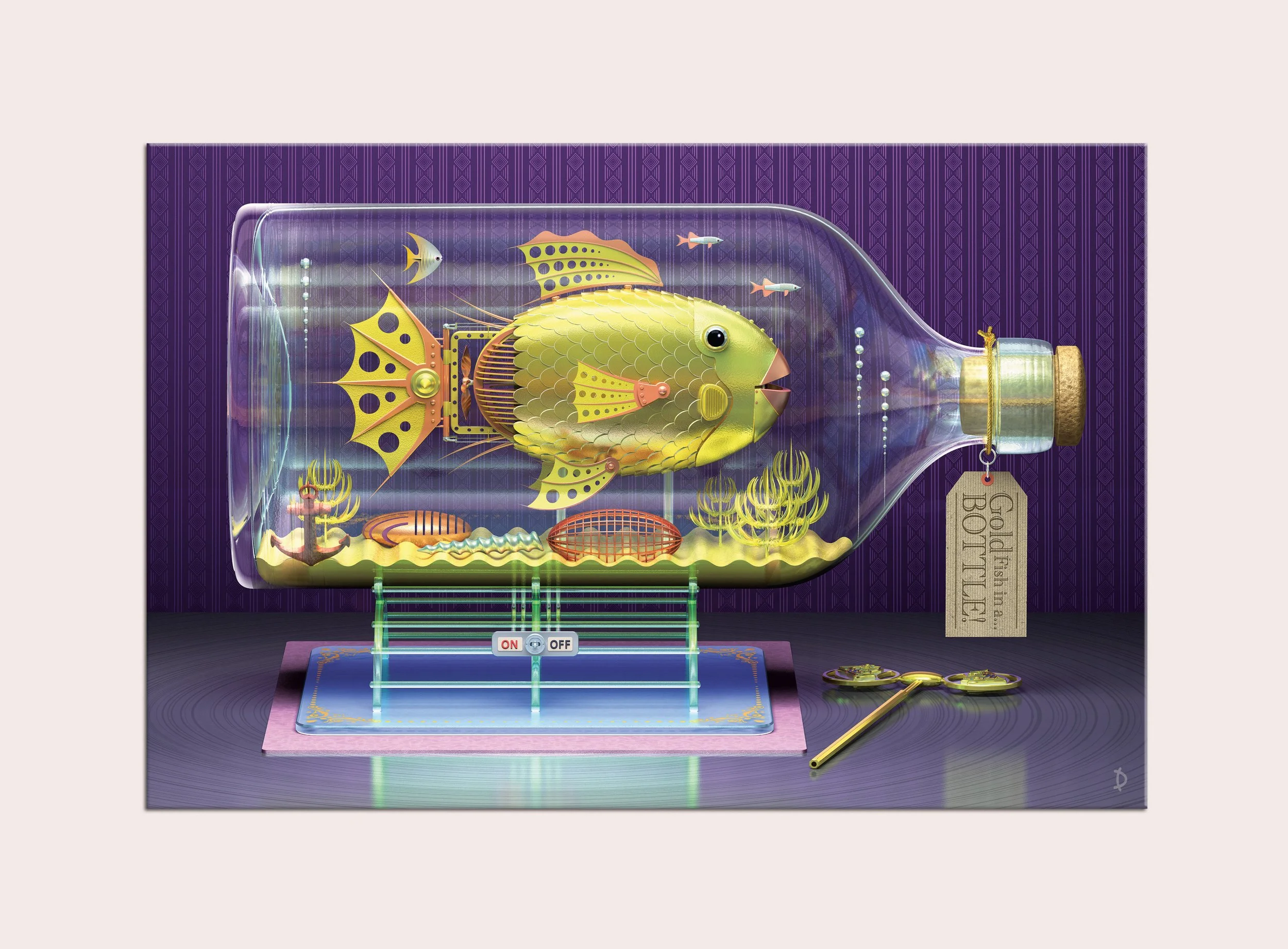 TD022 - GOLD FISH IN A BOTTLE!
