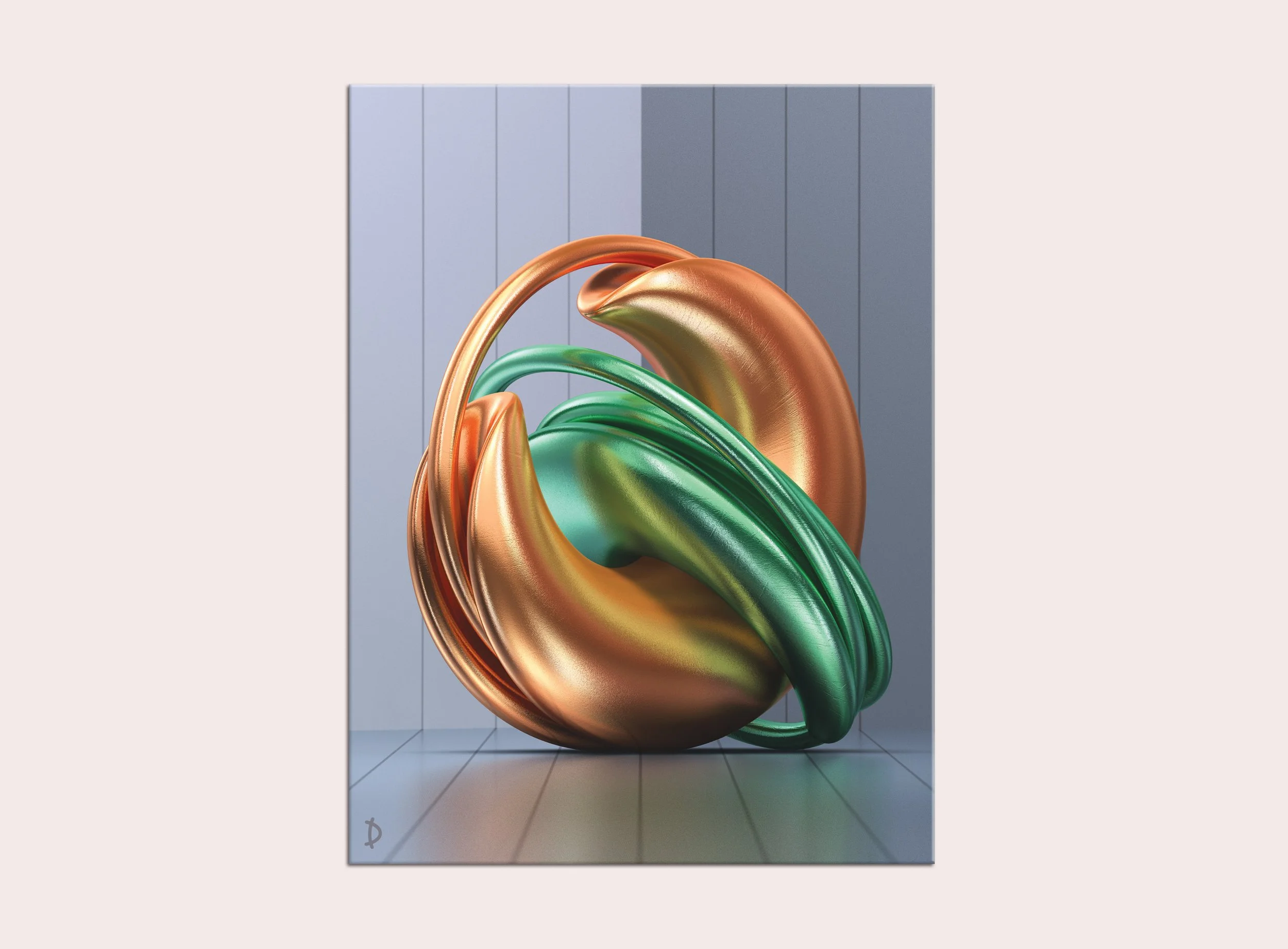 TD096 - ENTWINED - 2 COLOURS - COPPER & GREEN