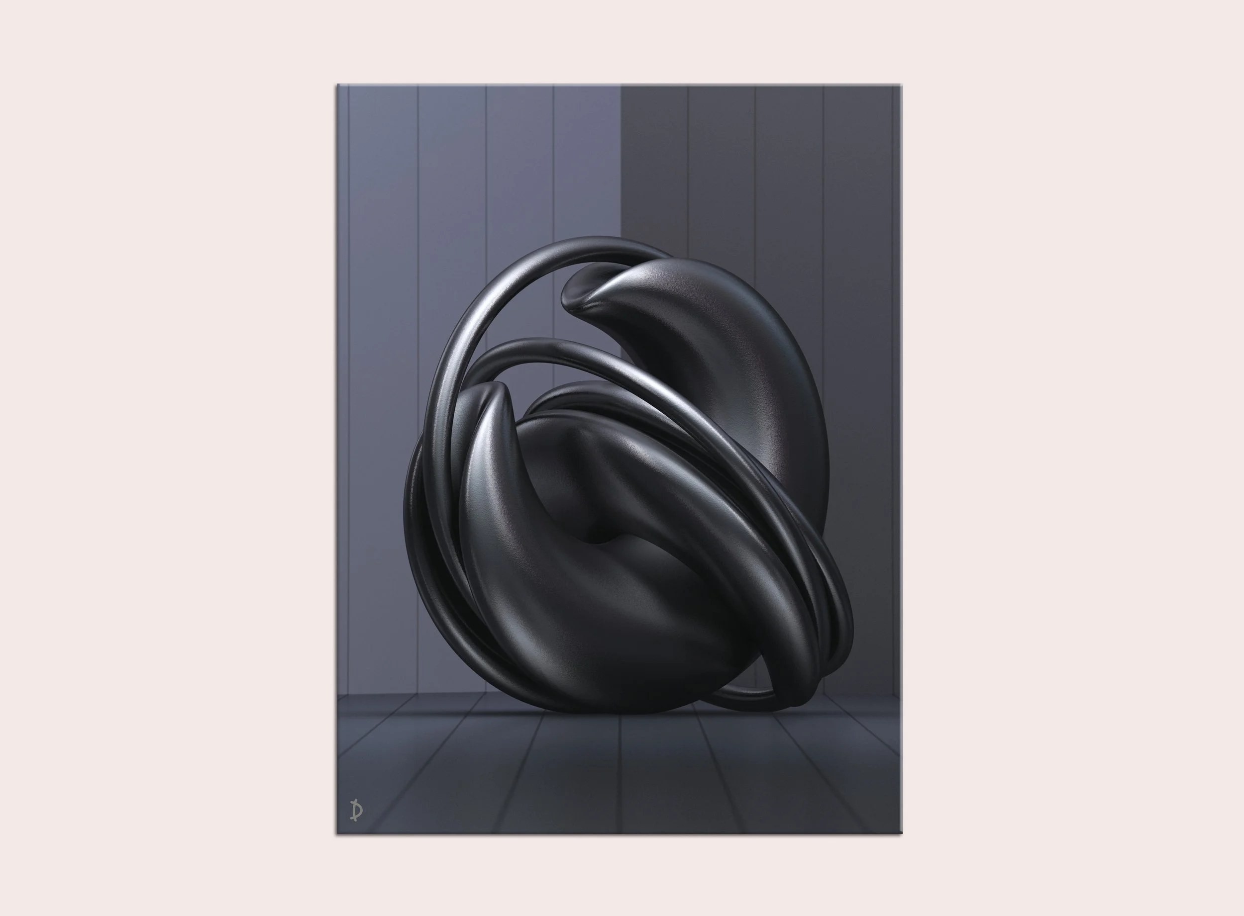 TD090 - ENTWINED - ONE COLOUR - SHINY BLACK