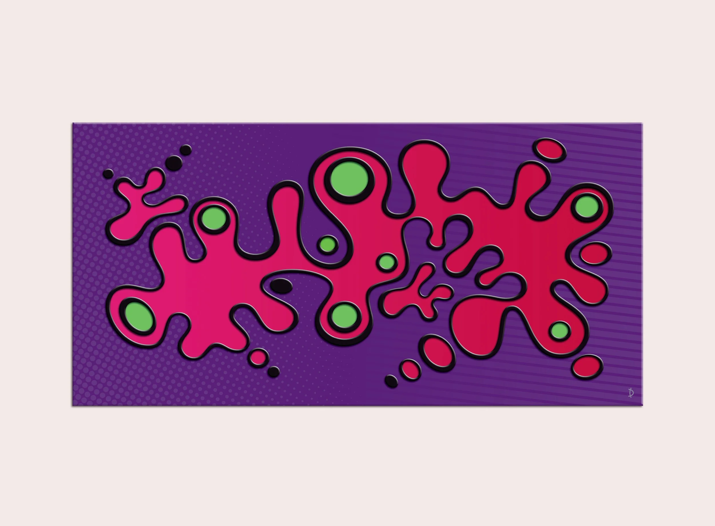 TD137 - RIPPLE NUMBER 2 - MAGENTA ON PURPLE