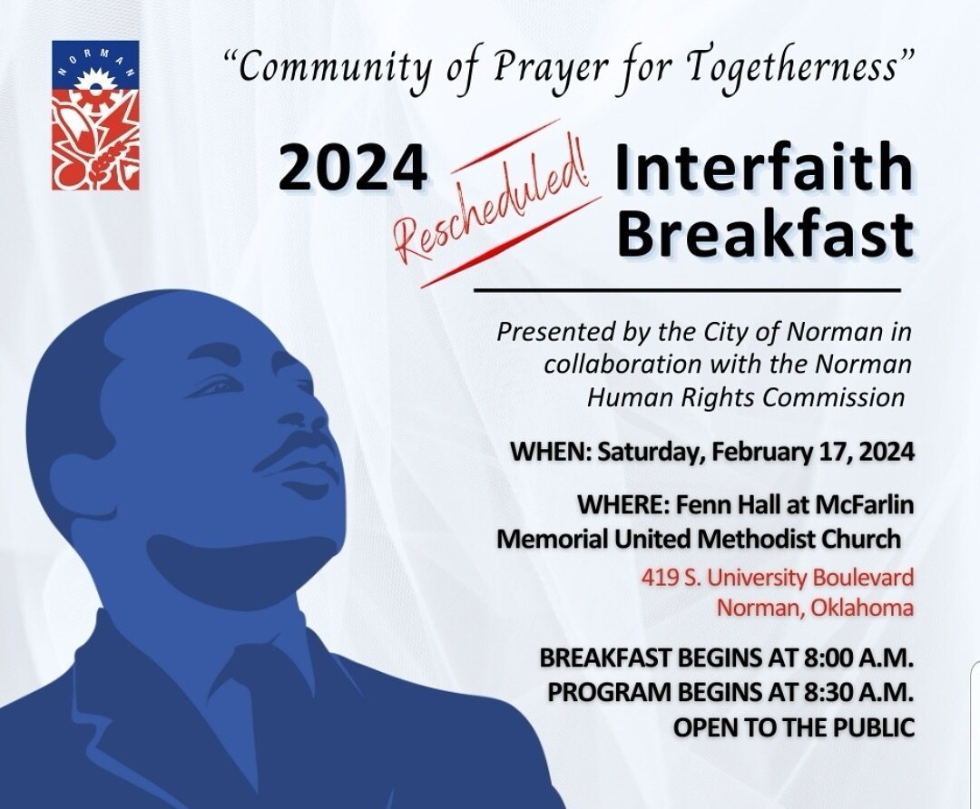 Due to a technical difficulty invites didn&rsquo;t get out to people as intended, so if you are interested in attending the 2024 Interfaith Breakfast tomorrow, please leave your name on this post, along with how many people are attending with you by 