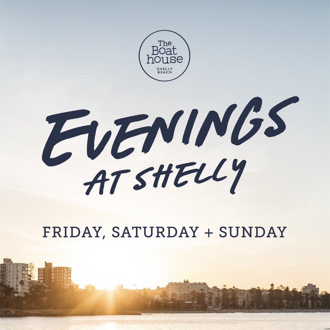 Shelly evenings are back!☀️
 
It&rsquo;s that time of year &ndash; longer days, late arvo swims and balmy evenings at The Boathouse Shelly Beach.
 
Starting next week, we will be open from 7am - late on Friday, Saturday and Sundays.
 
Join us off the