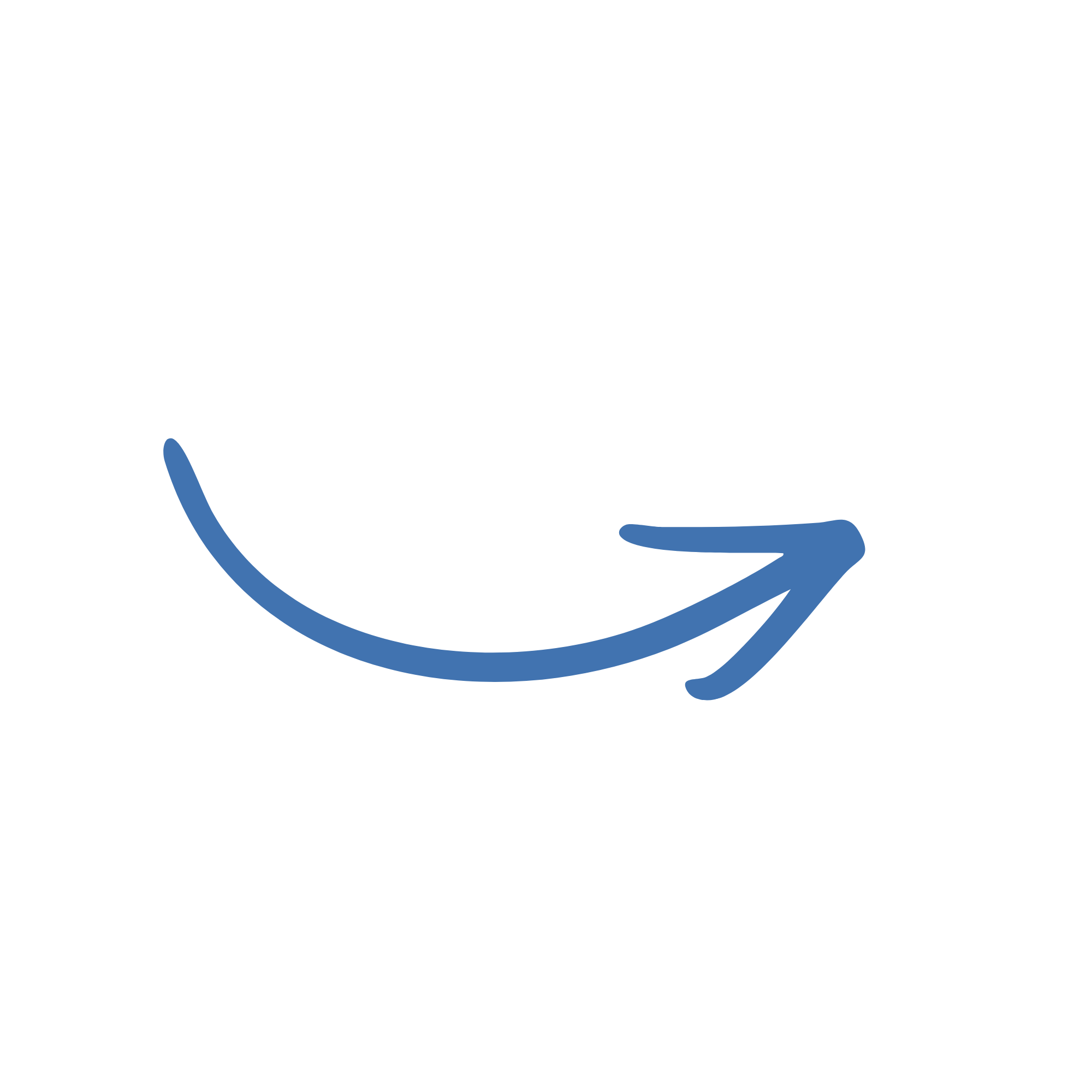 Blue arrow pointing to the right, curved downward.