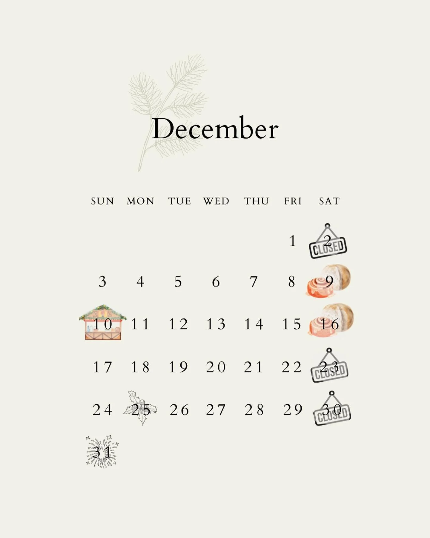 The bakery&rsquo;s December calendar is now out!! 🎄☃️🥧