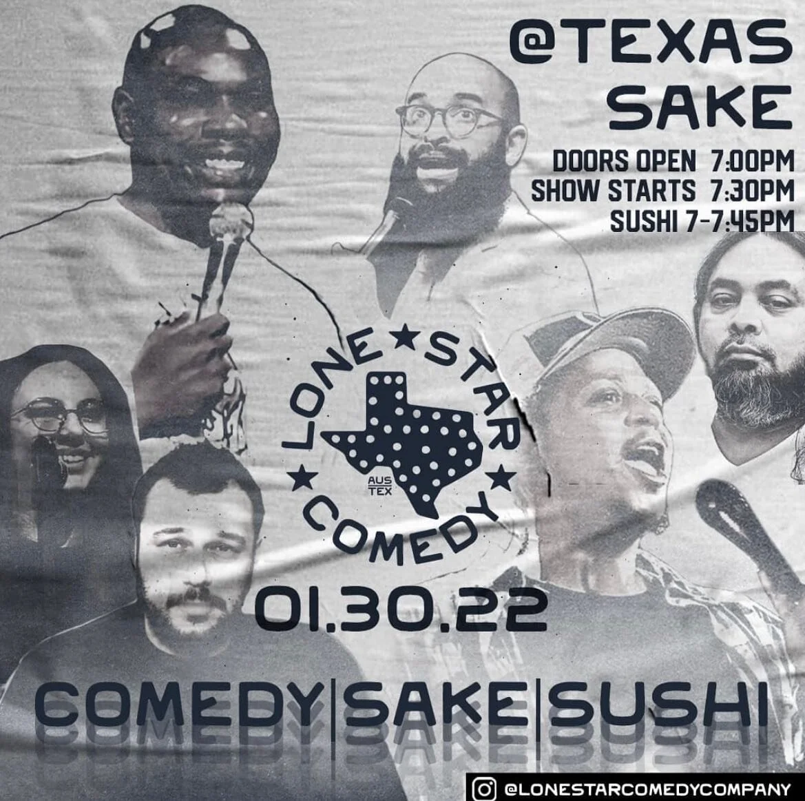 There&rsquo;s still time left to snag your tickets for the next round of comedy at @txsakeco 🤪 we&rsquo;ll be staying open until the show begins 🍣🍶
.
.
.
.
.
#atx #austin #austintexas #512 #do512 #atxfoodie #atxfoodies #atxeats #atxsushi #austintx