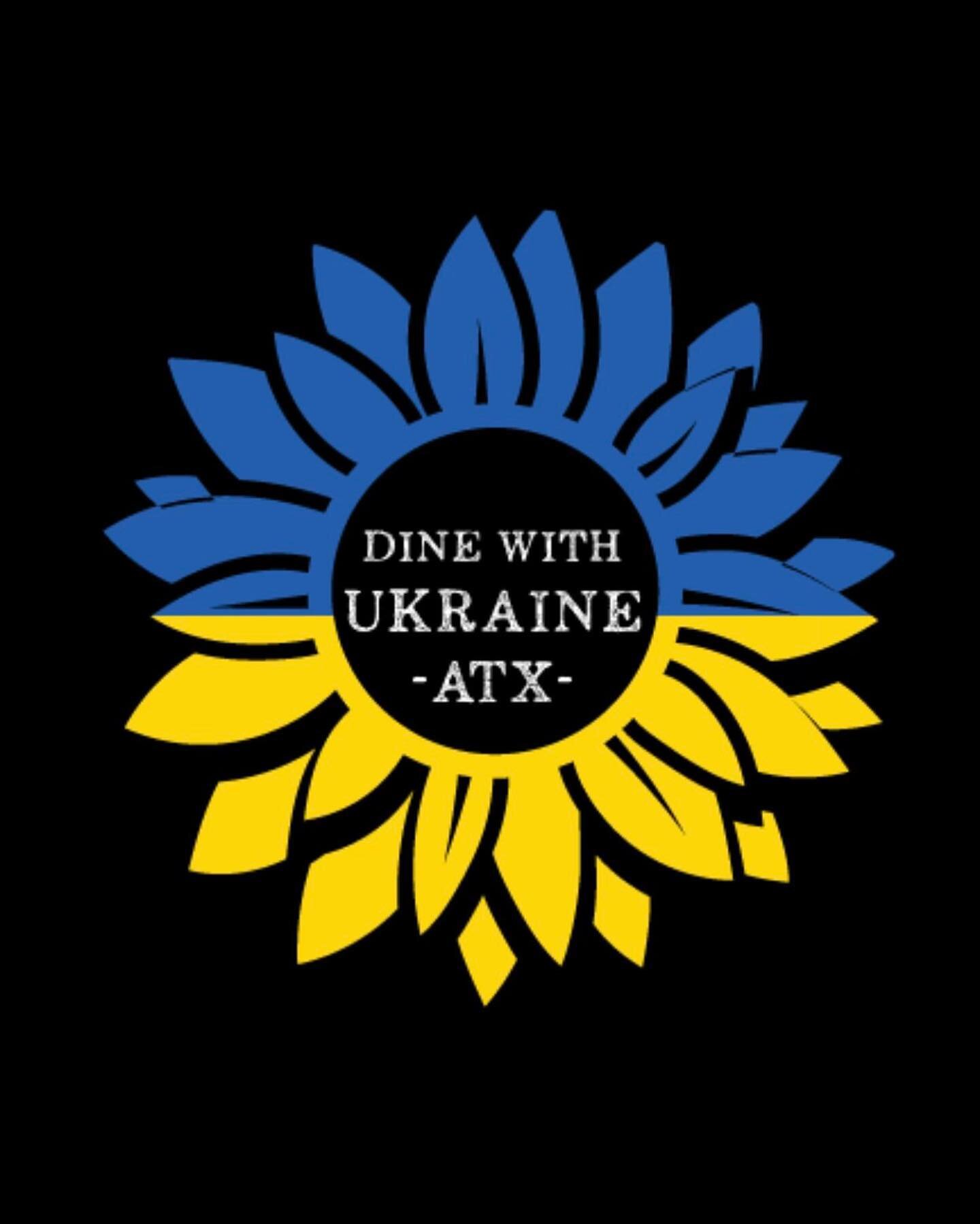 We&rsquo;re partnering with @eats_n_noods and @austinfoodadventures to dine with Ukraine! Saturday, March 12th, we will be donating a portion of our sales to @wckitchen, an organization helping feed refugees and citizens of Ukraine on the front lines