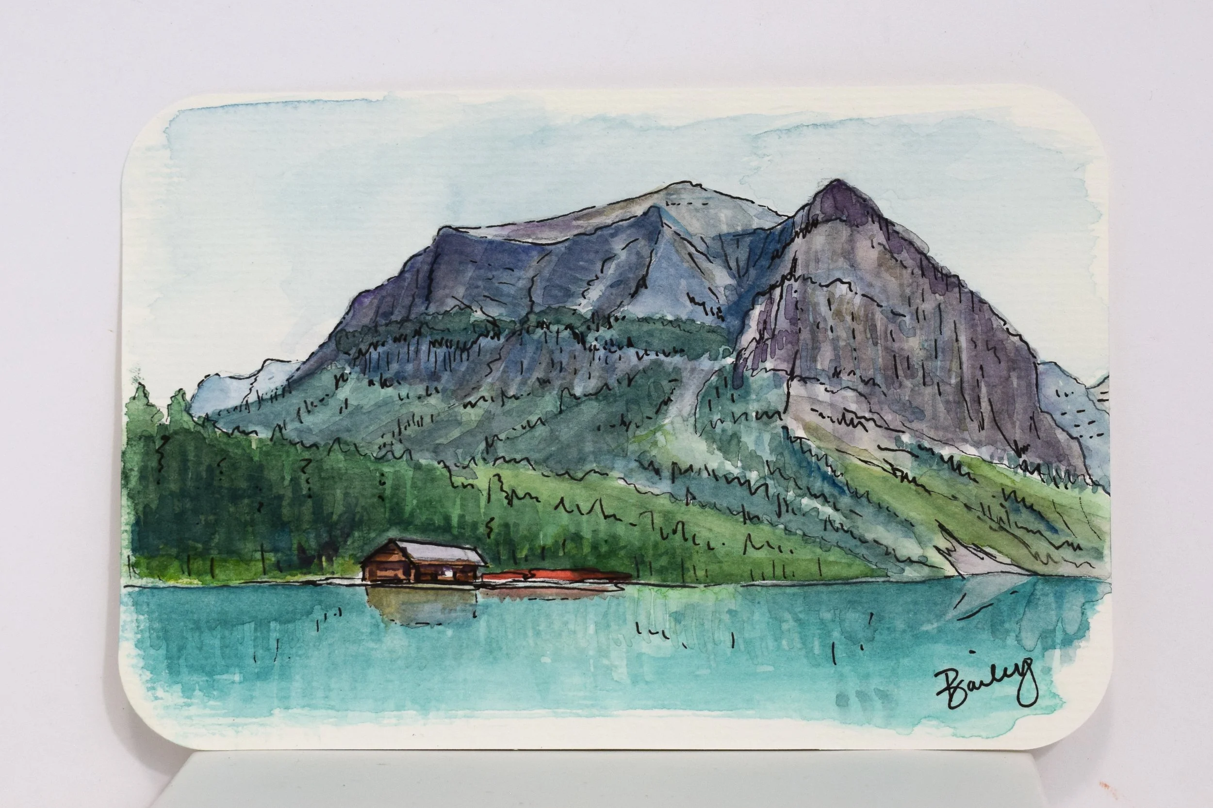 Lake Louise - Banff National Park - 4"x6" Watercolor Postcard - AVAILABLE