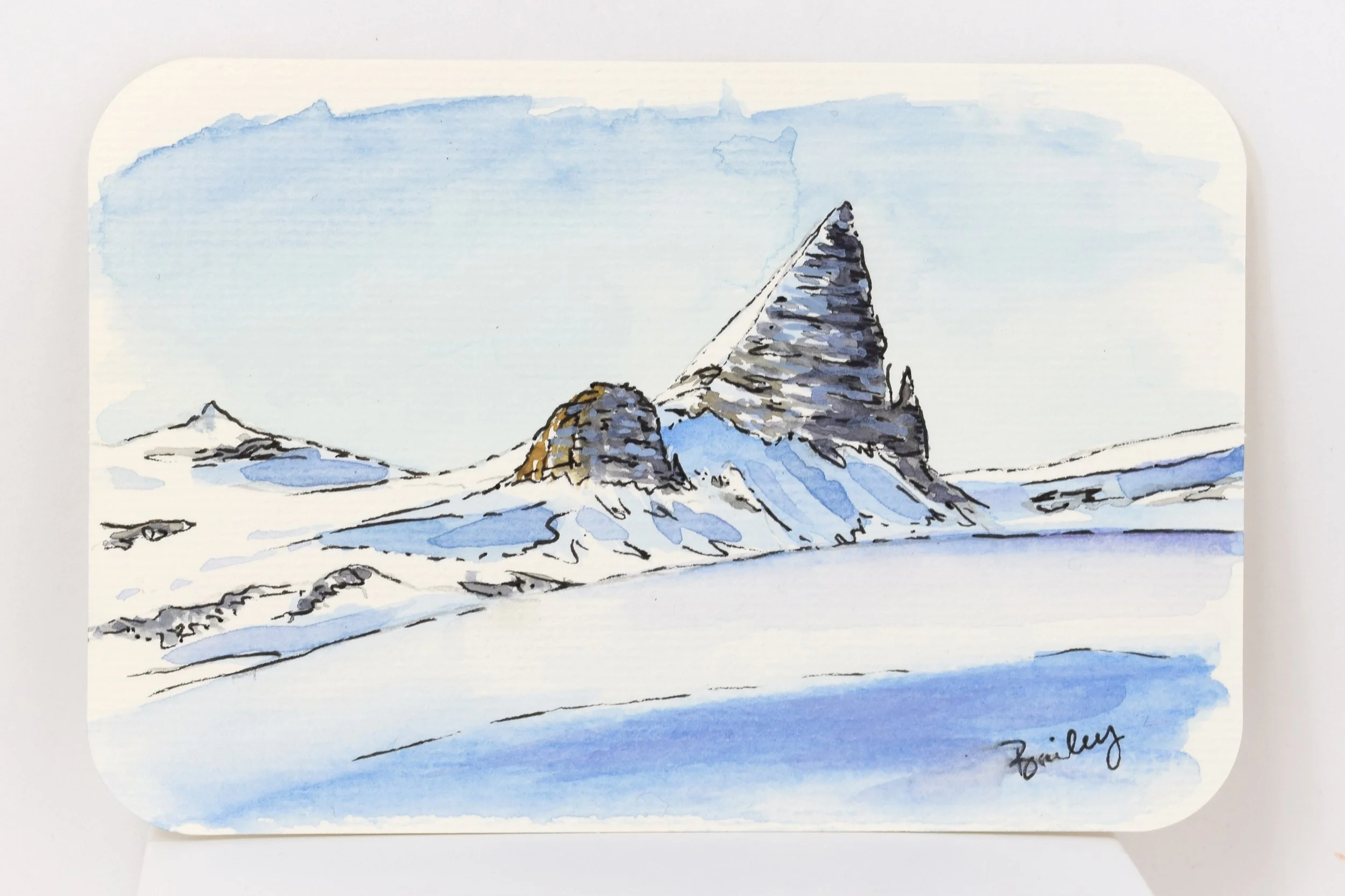 Wapta Icefield & Saint Nicholas Peak - Icefields Parkway - 4"x6" Watercolor Postcard - AVAILABLE