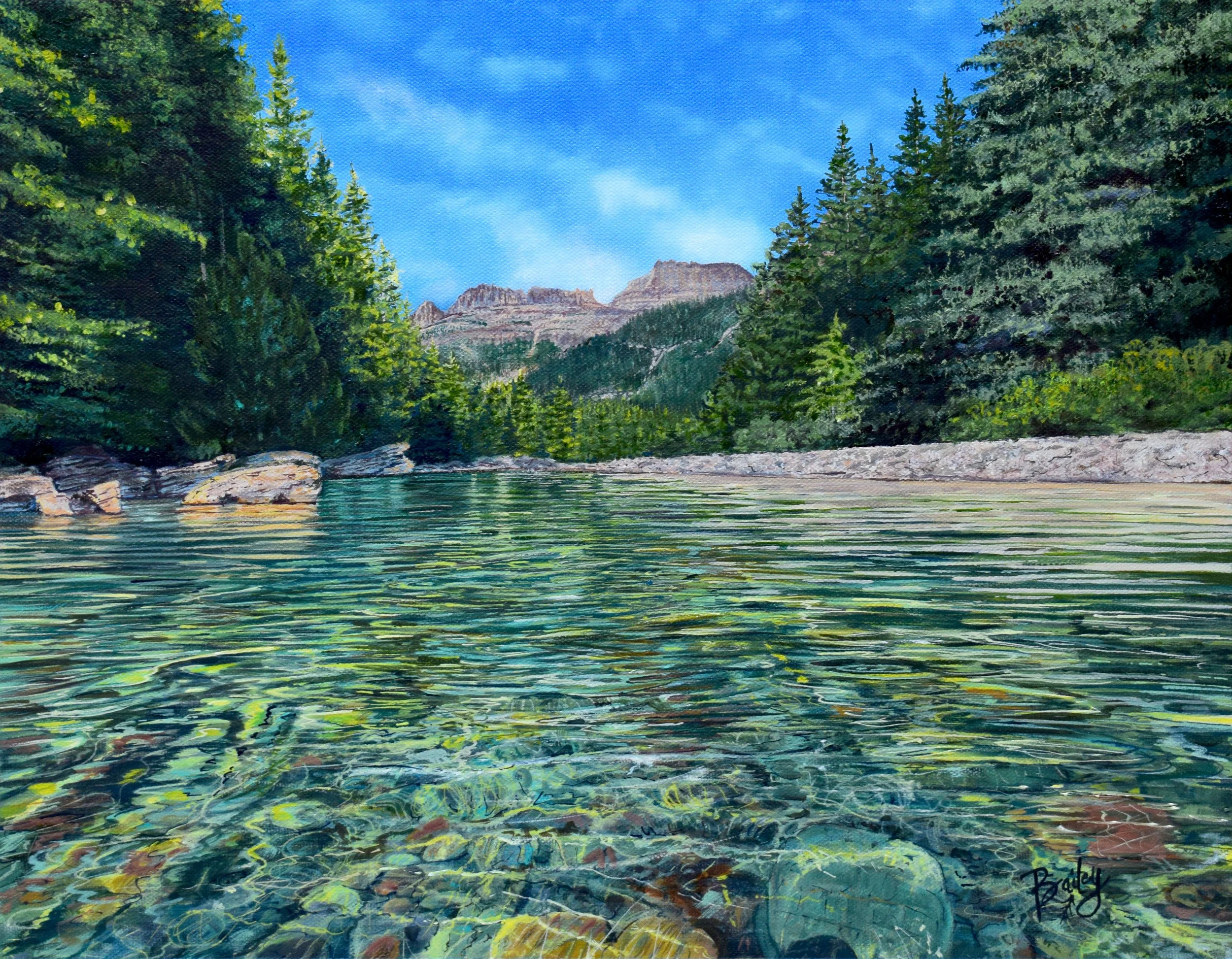 Prismatic Waters - Montana - 14"x18" Oil on Canvas - SOLD - Prints Available 