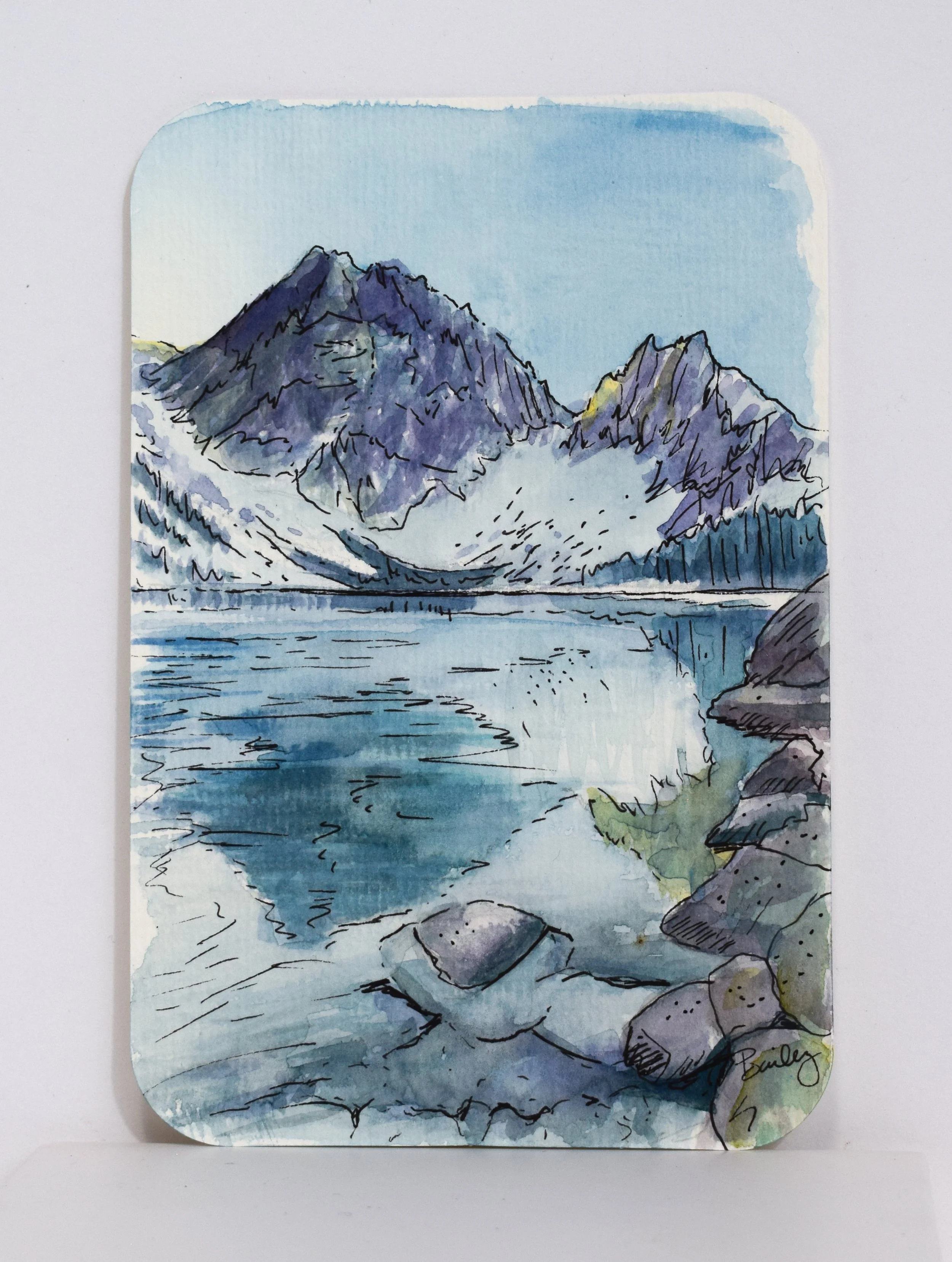 Colchuck Lake - Washington - 4"x6" Watercolor Postcard - AVAILABLE