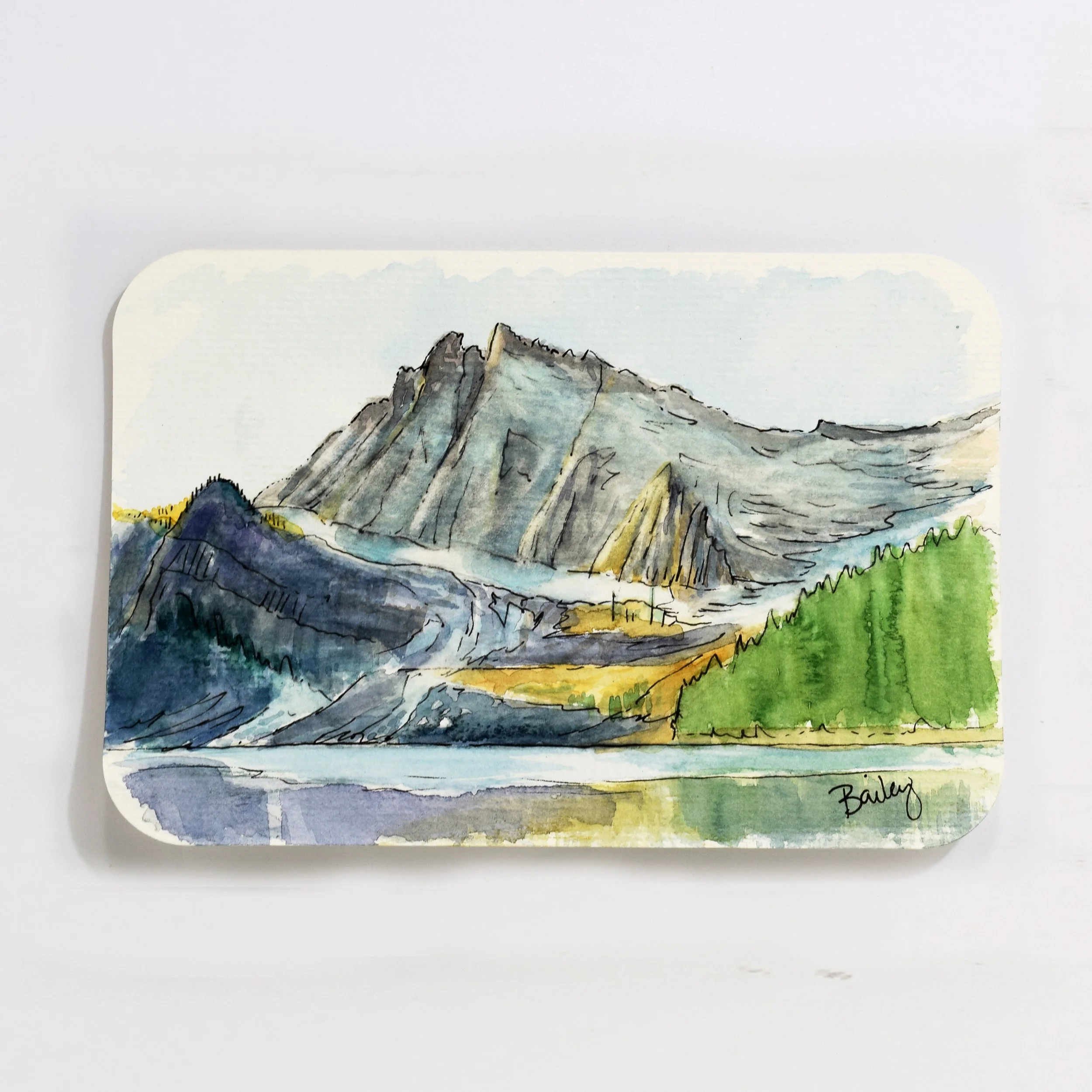 Granite Lake Watercolor Postcard