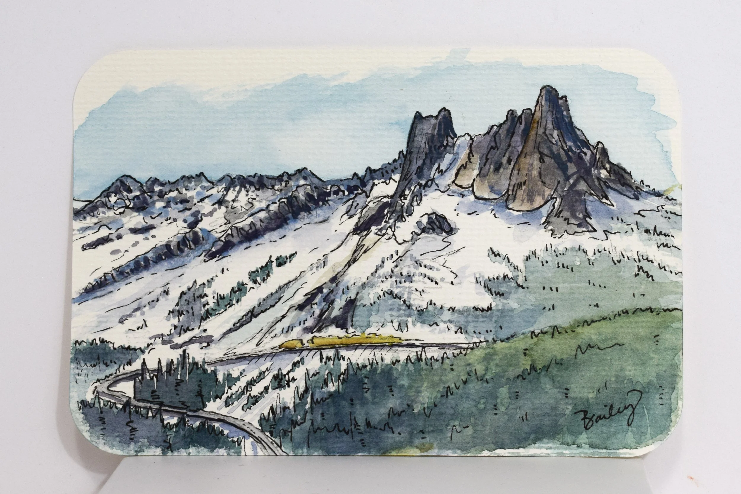 Washington Pass - North Cascades - 4"x6" Watercolor Postcard - AVAILABLE