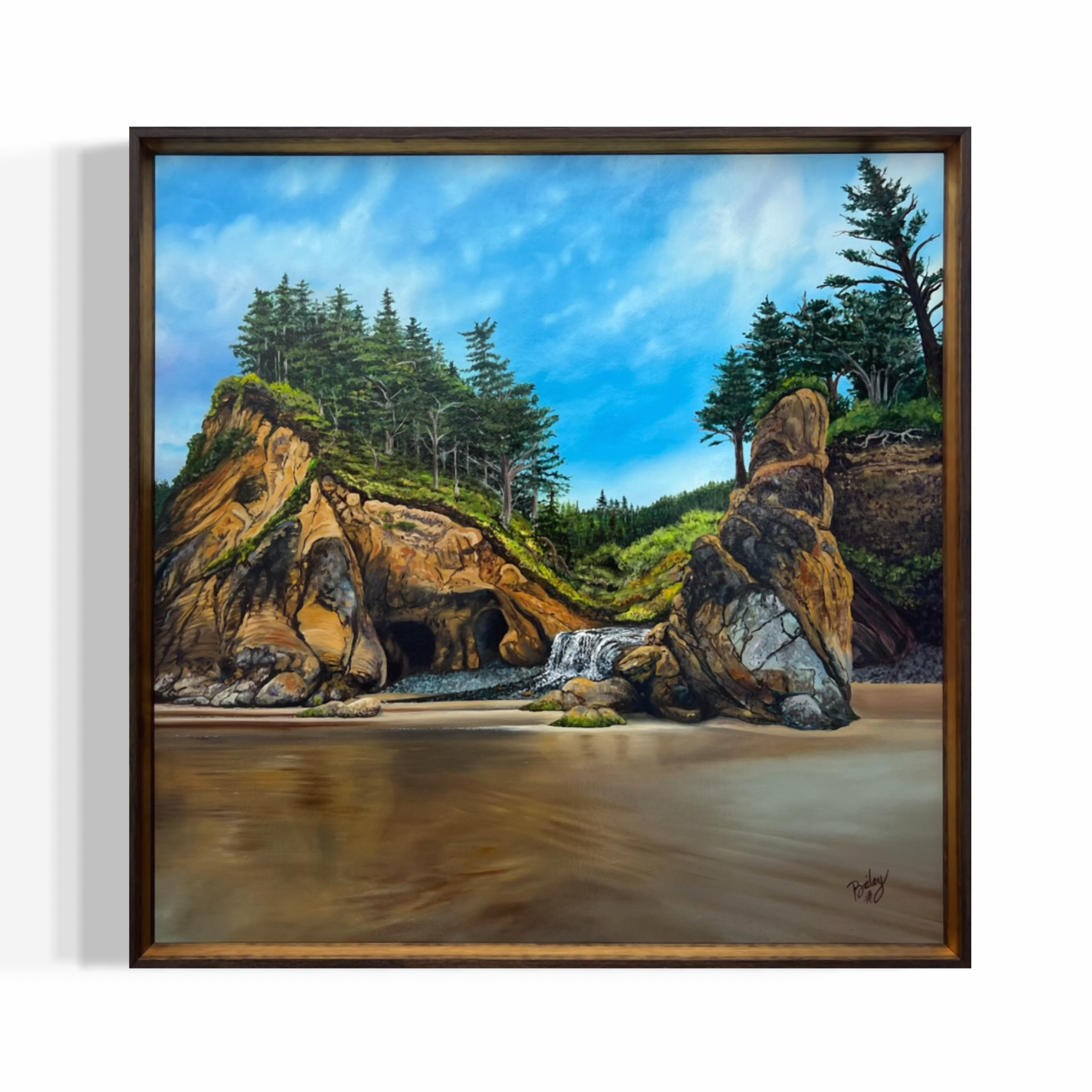 Hug Point | 30"x30" Framed Oil on Canvas | $3,800