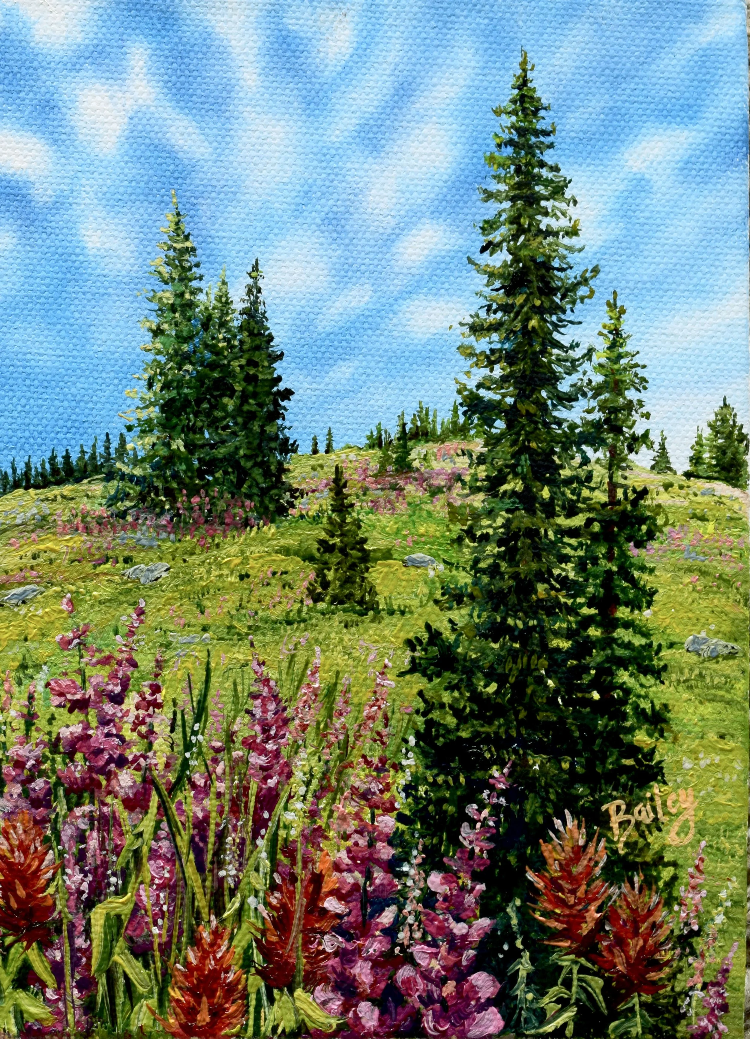 In Full Bloom - Cascade, Idaho - 5"x7" Plein Air Oil on Panel - SOLD