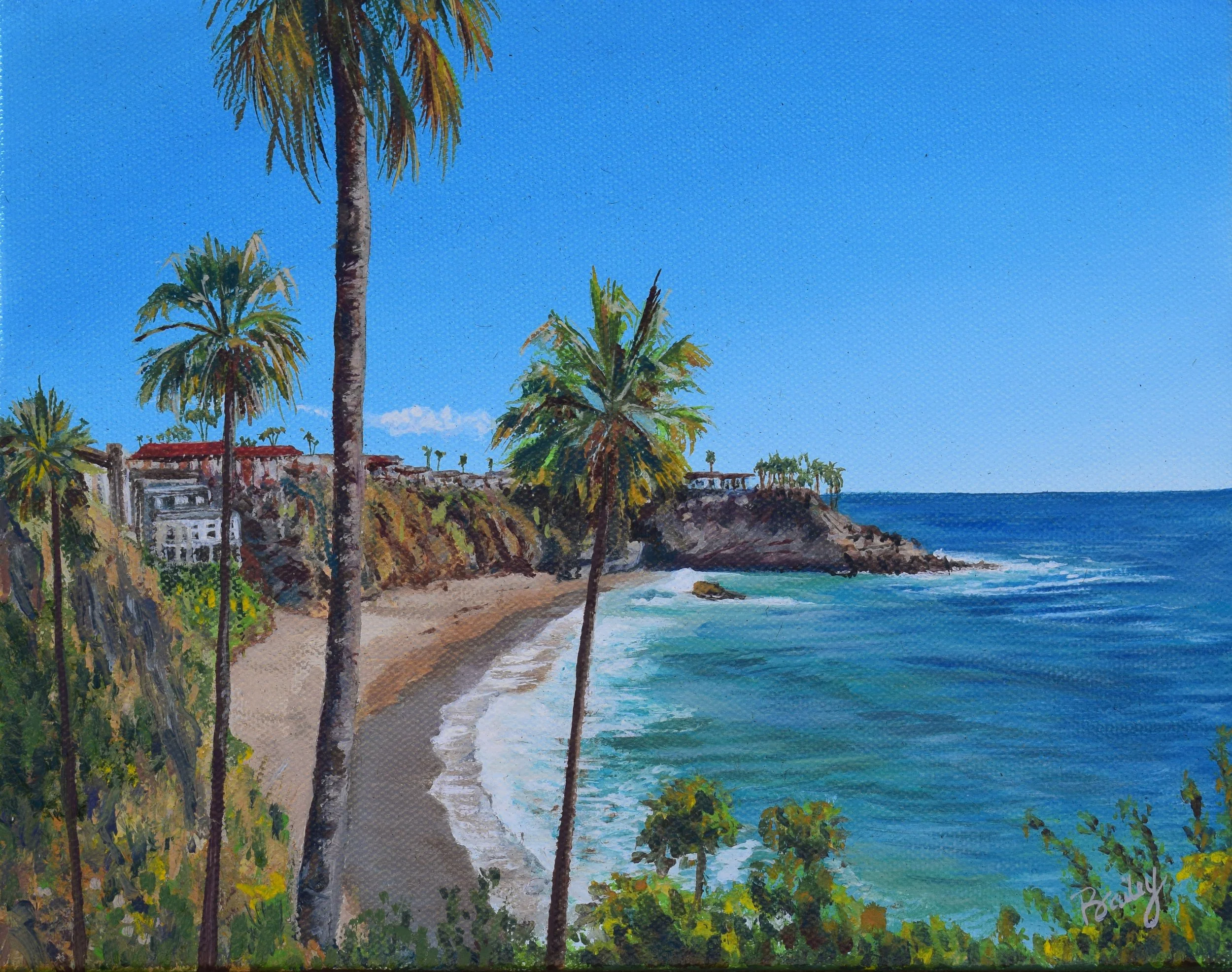 33.546494˚ N, 117.803690˚ W - Crescent Bay, California - 8'x10" Oil on Canvas - AUCTIONED