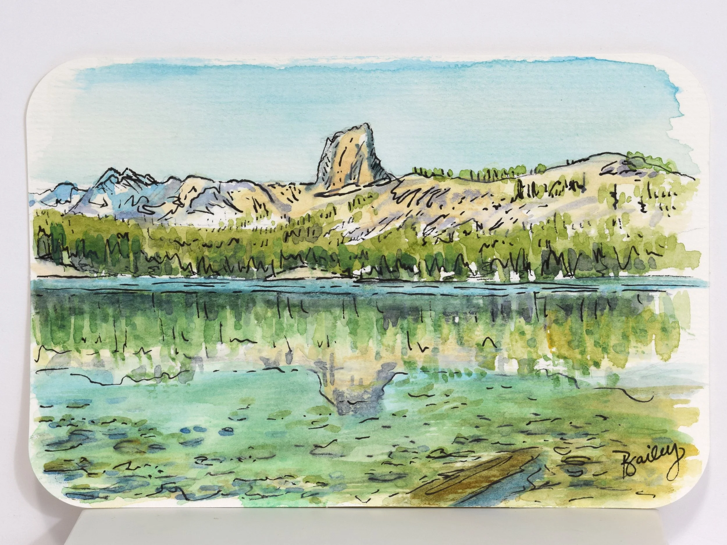 Lake George - Mammoth Lakes, California - 4"x6" Watercolor Postcard - AVAILABLE