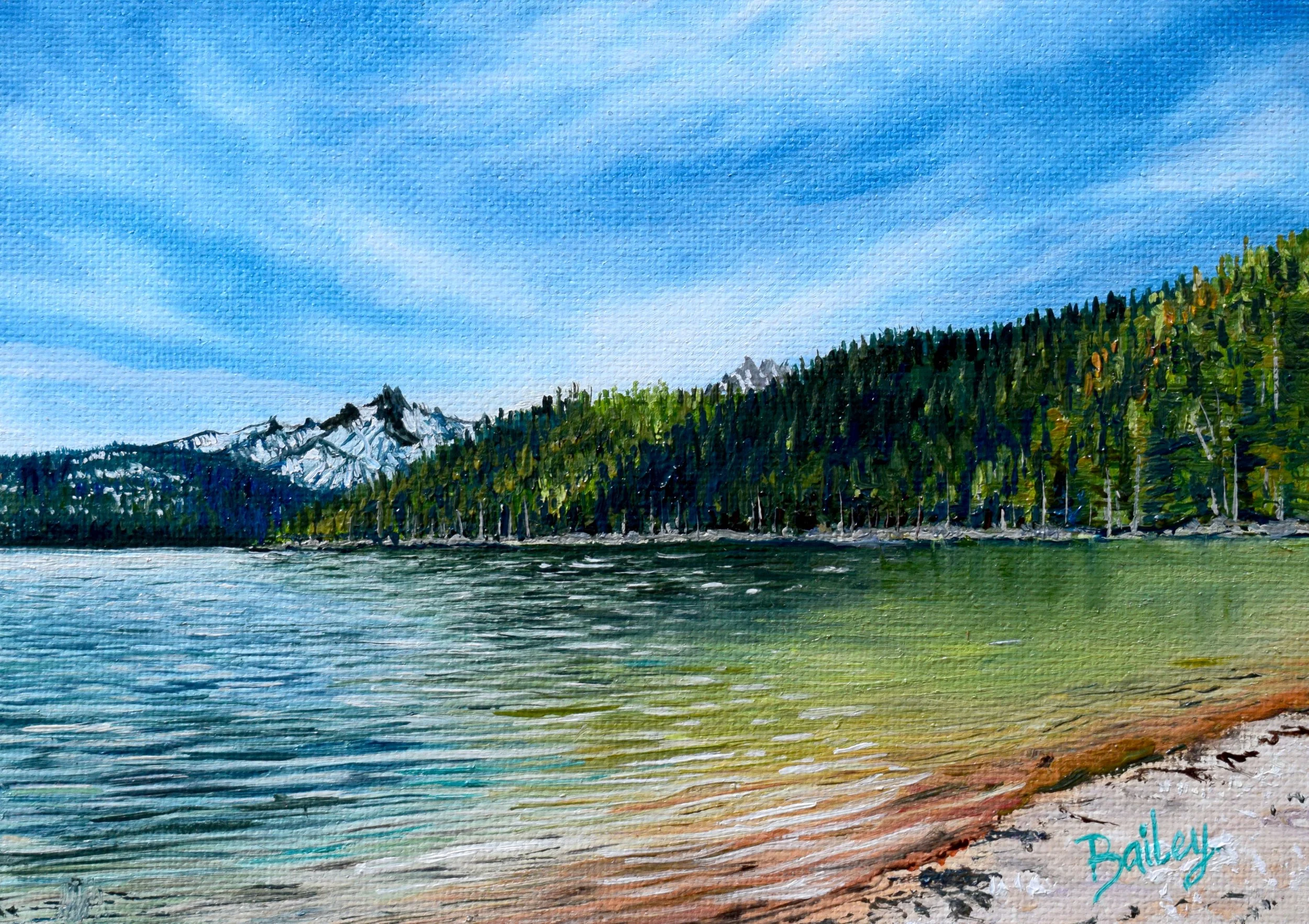 Redfish Lake, Idaho - 5"x7" Oil on Panel - SOLD