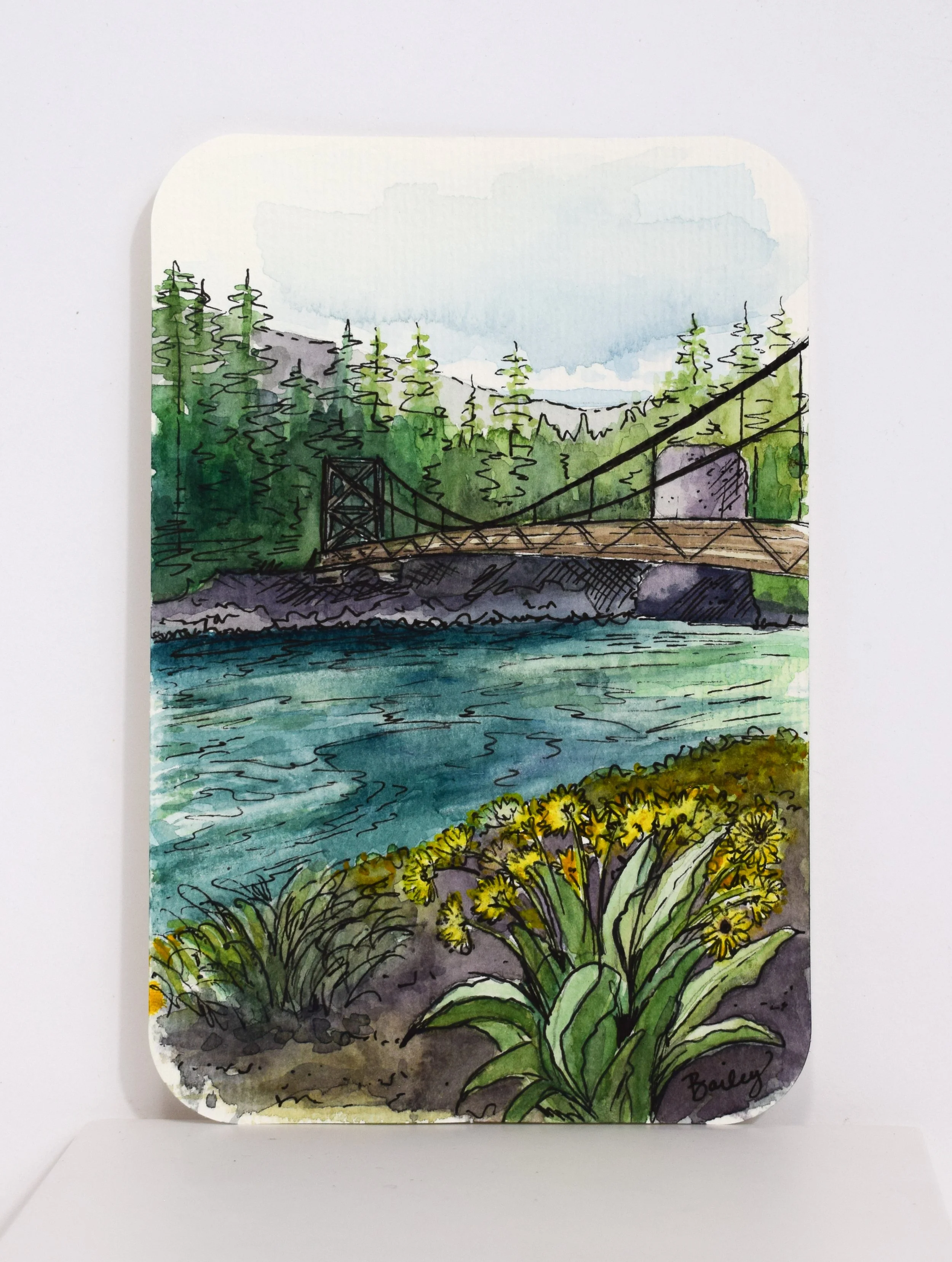 Riverside State Park - Washington - 4"x6" Watercolor Postcard - AVAILABLE