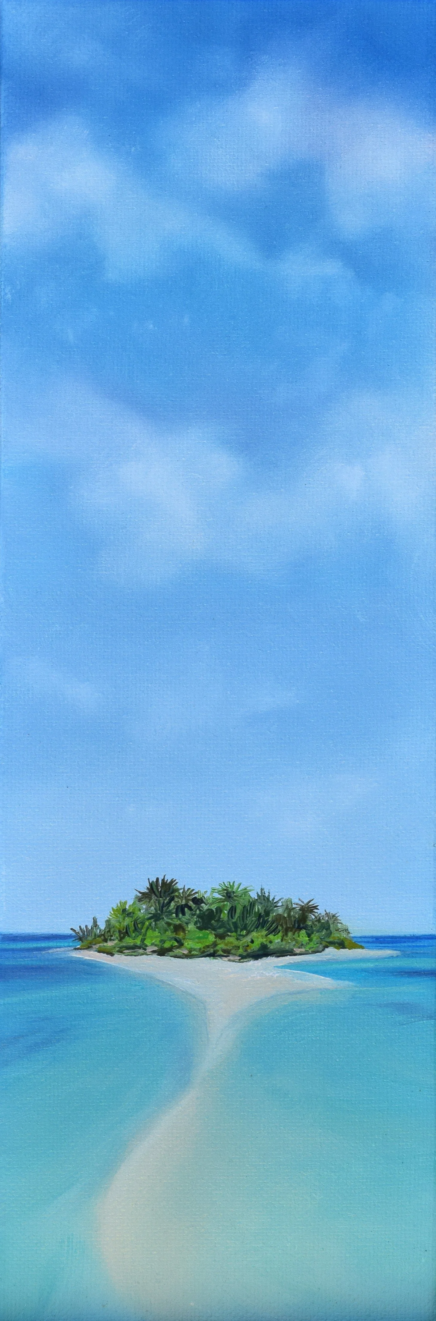 4.099172˚ N, 72.748895˚ W - Madoogali, Maldives - 4"x12" Oil on Canvas - SOLD