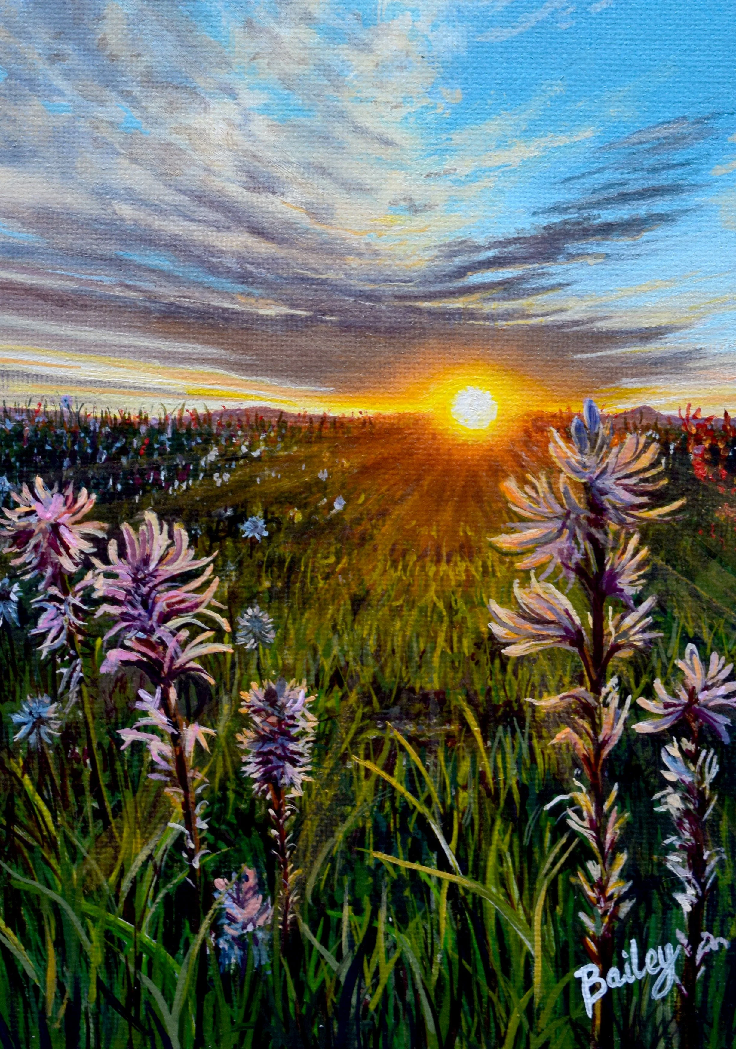 Evening Glow - Fairfield, ID - 5"x7" Oil on Panel - SOLD