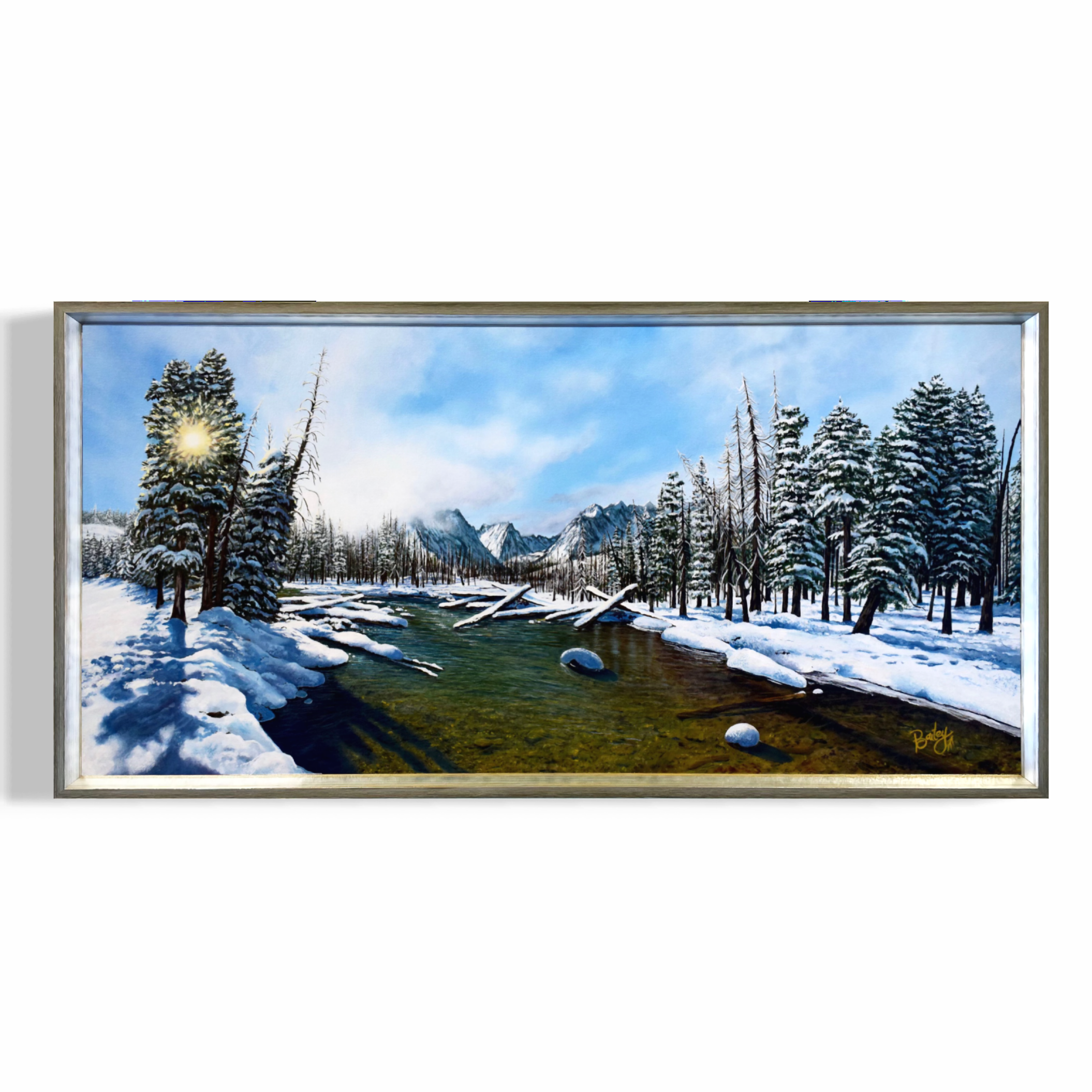 Gateway to the Sawtooths | 18"x36" Framed Oil on Canvas | $2,950