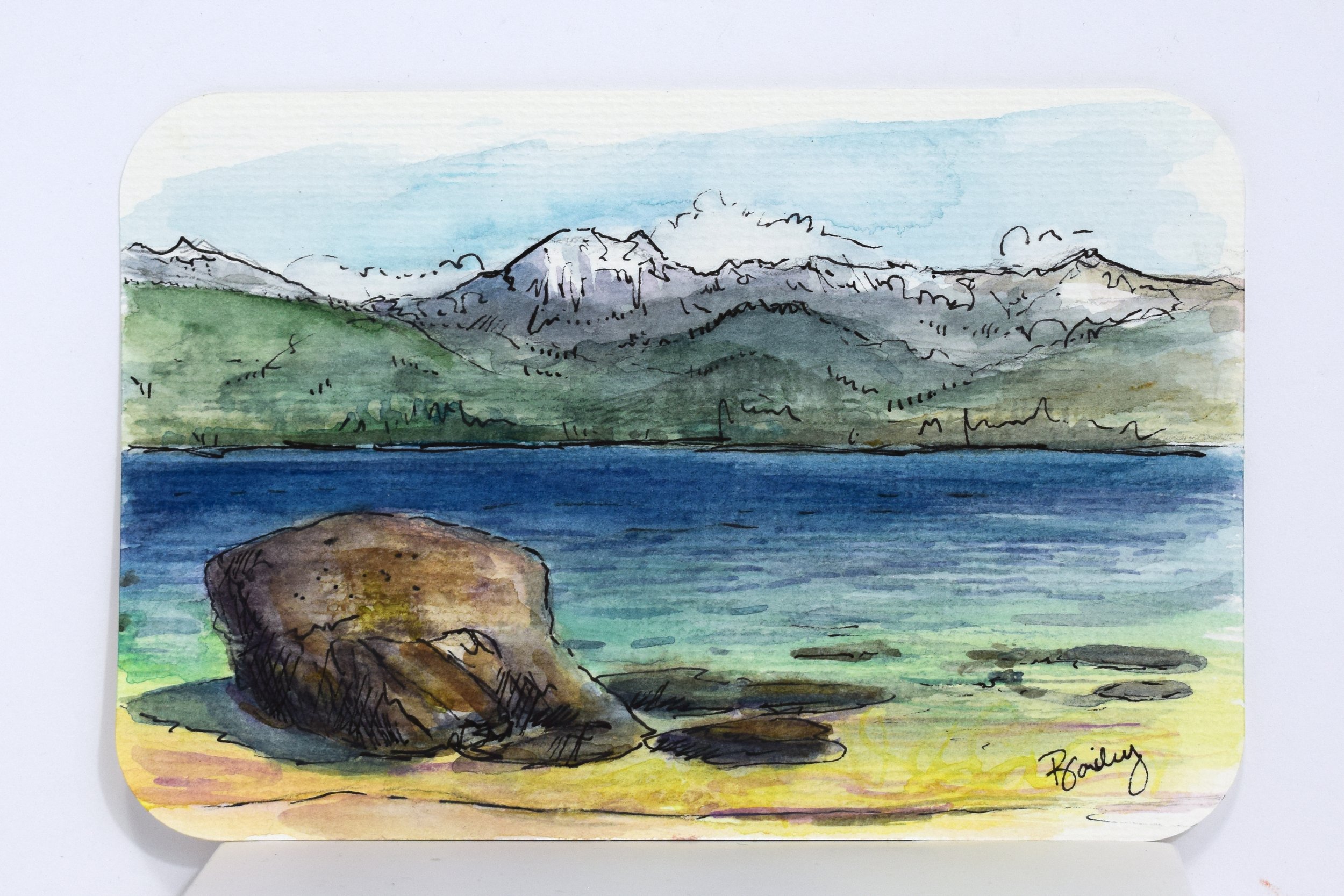 Kalispell Island - Priest Lake - 4"x6" Watercolor Postcard - AVAILABLE
