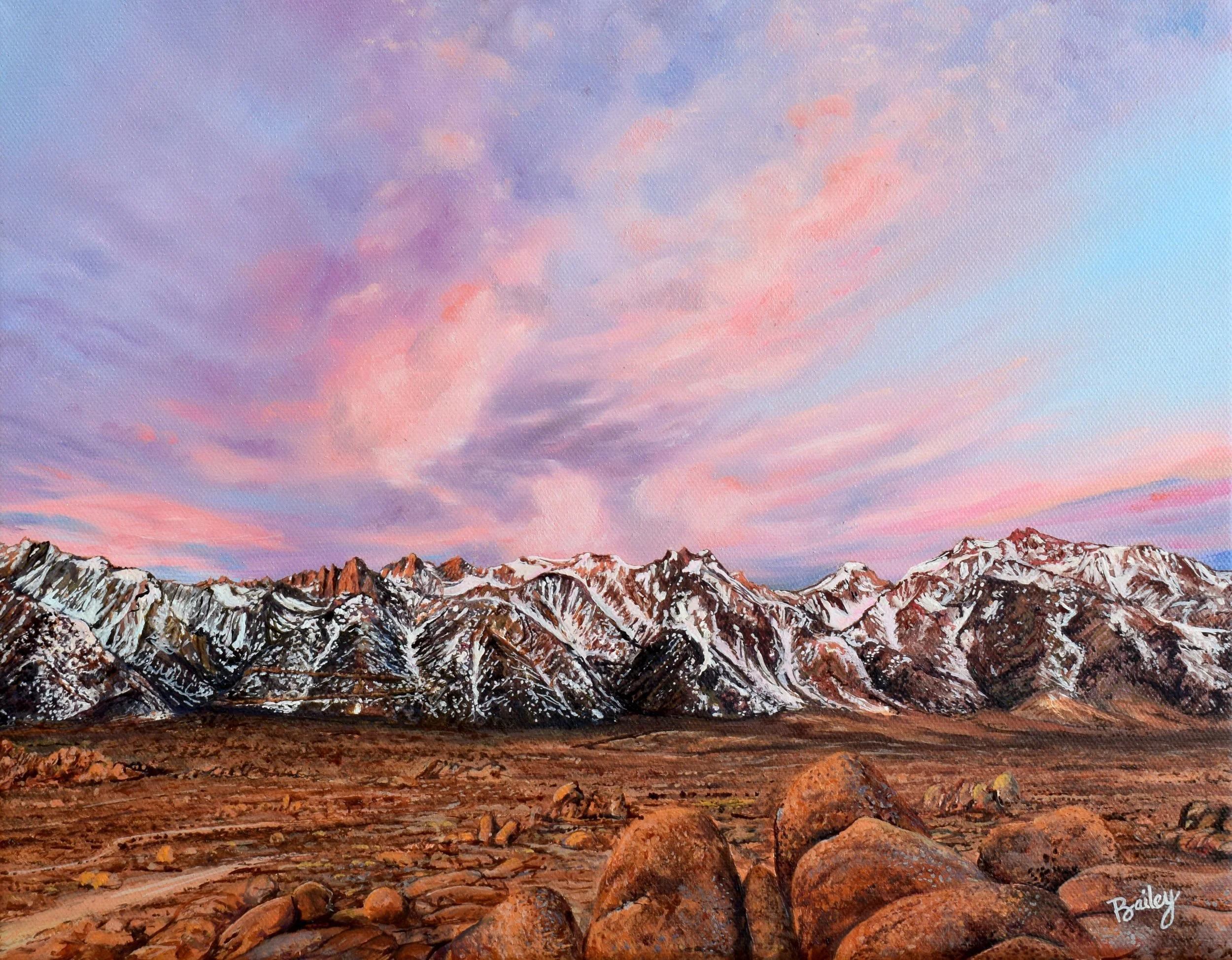 36.629732˚ N, 118.132637˚ W - Alabama Hills, California - 11"x14" Oil on Canvas - SOLD
