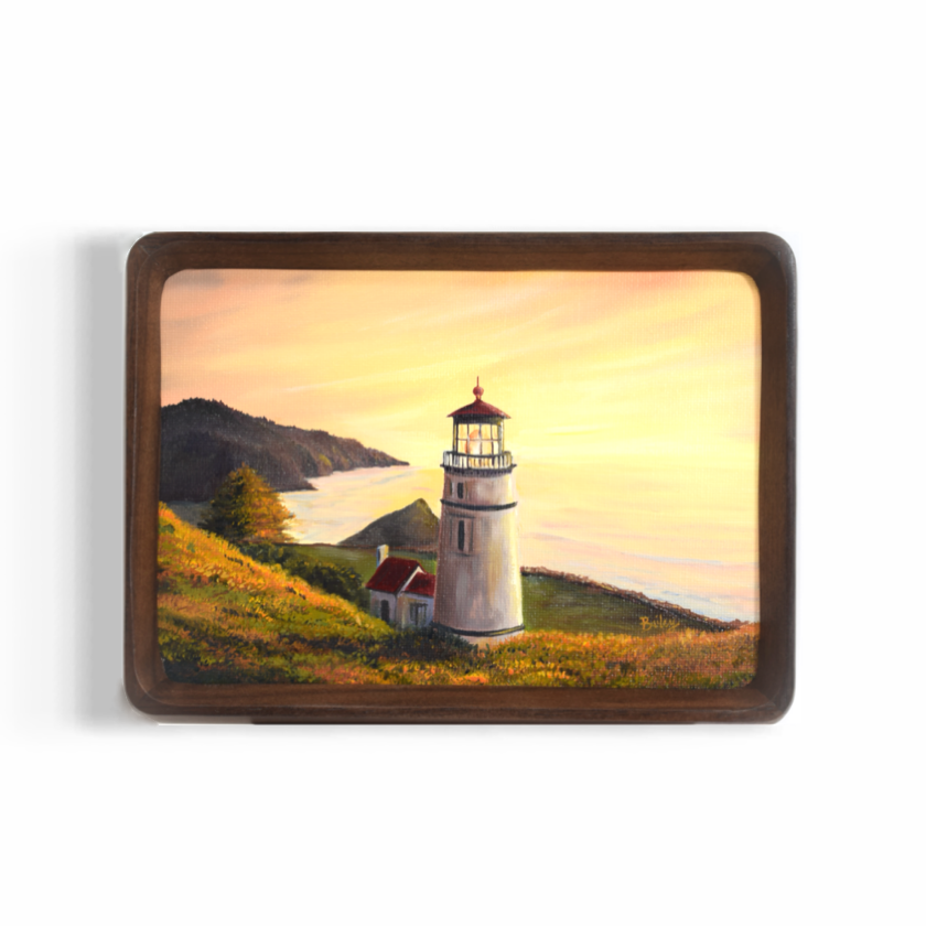 Historic Heceta Head | 5"x7" Framed Original Oil | $215