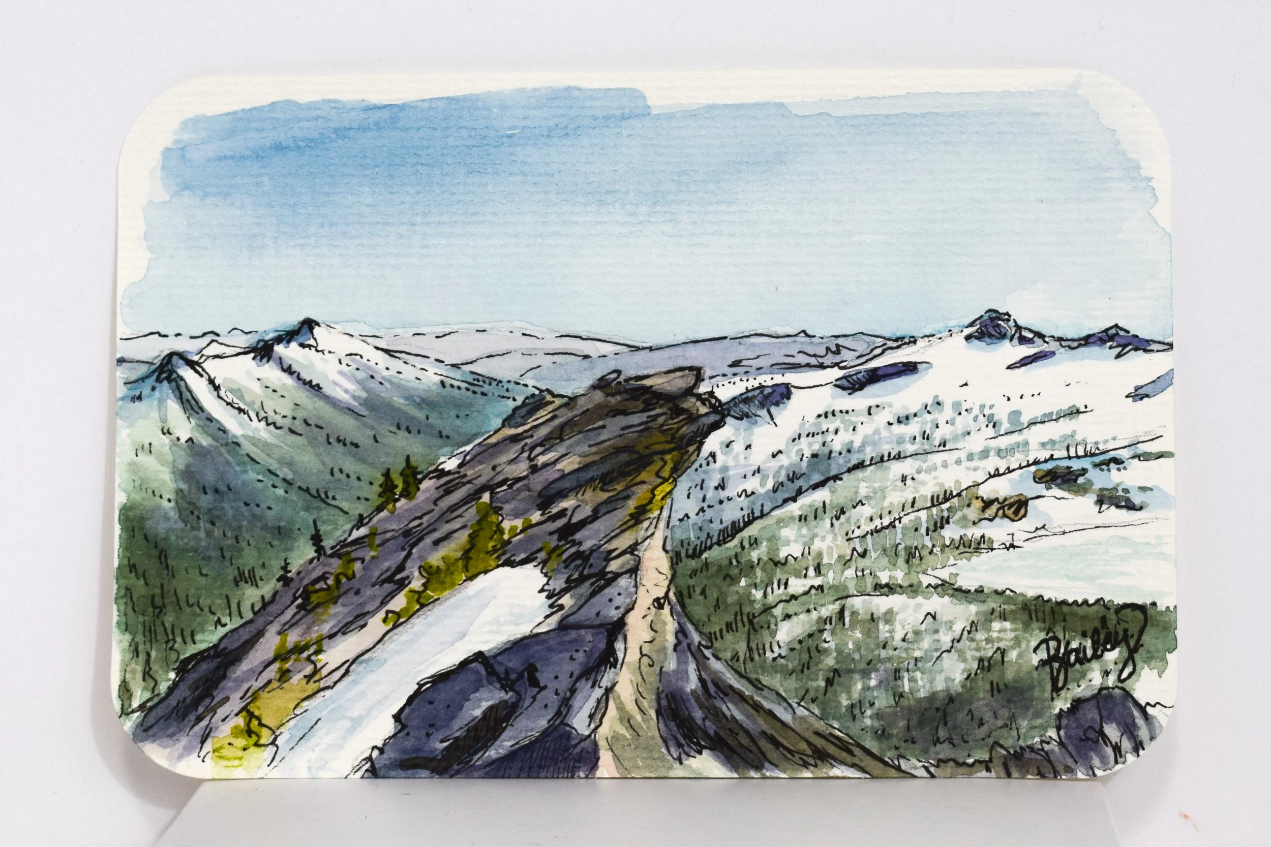 Harrison Peak - Selkirk Mountains - 4"x6" Watercolor Postcard - AVAILABLE