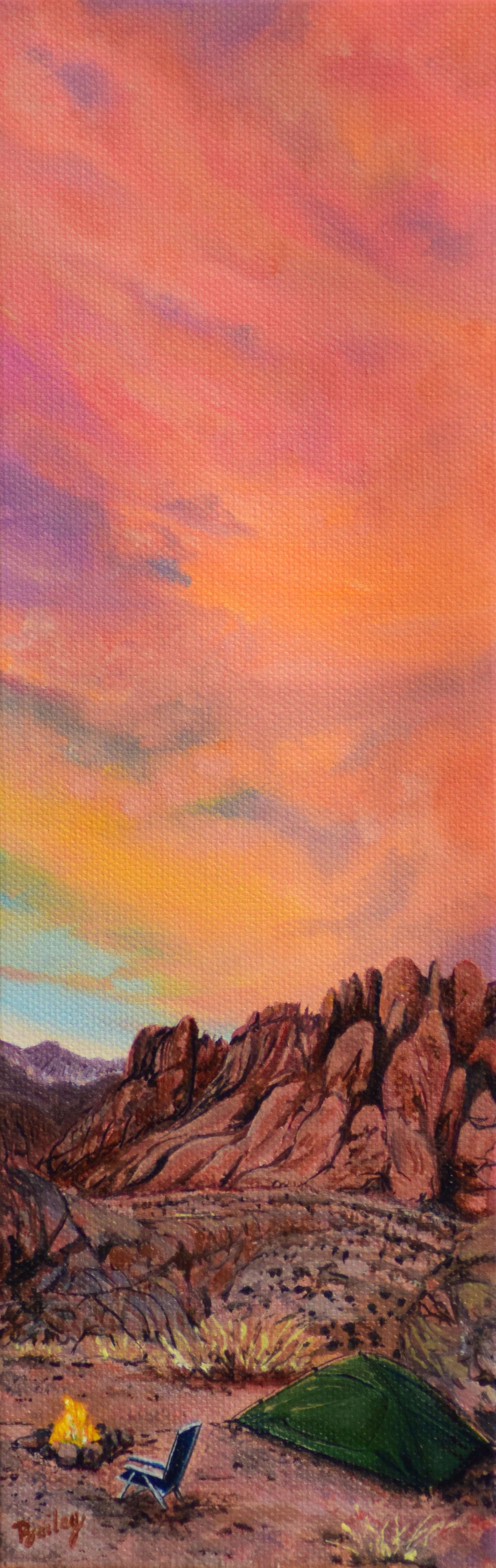 36.600021˚ N, 118.103712˚ W - Alabama Hills, Inyo County - 4"x12" Oil on Canvas - SOLD