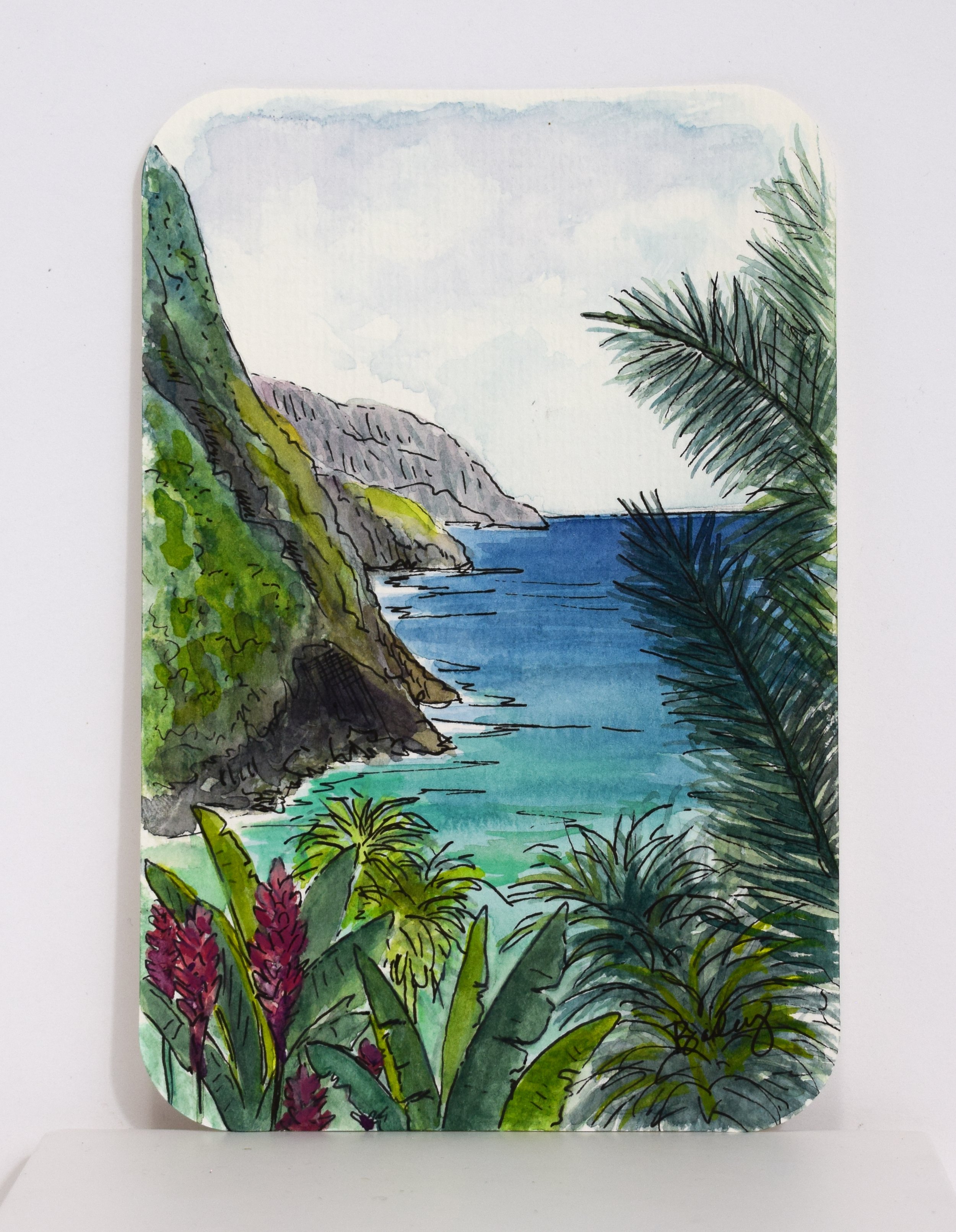Kalalau Trail - Kauai - 4"x6" Watercolor Postcard - AVAILABLE