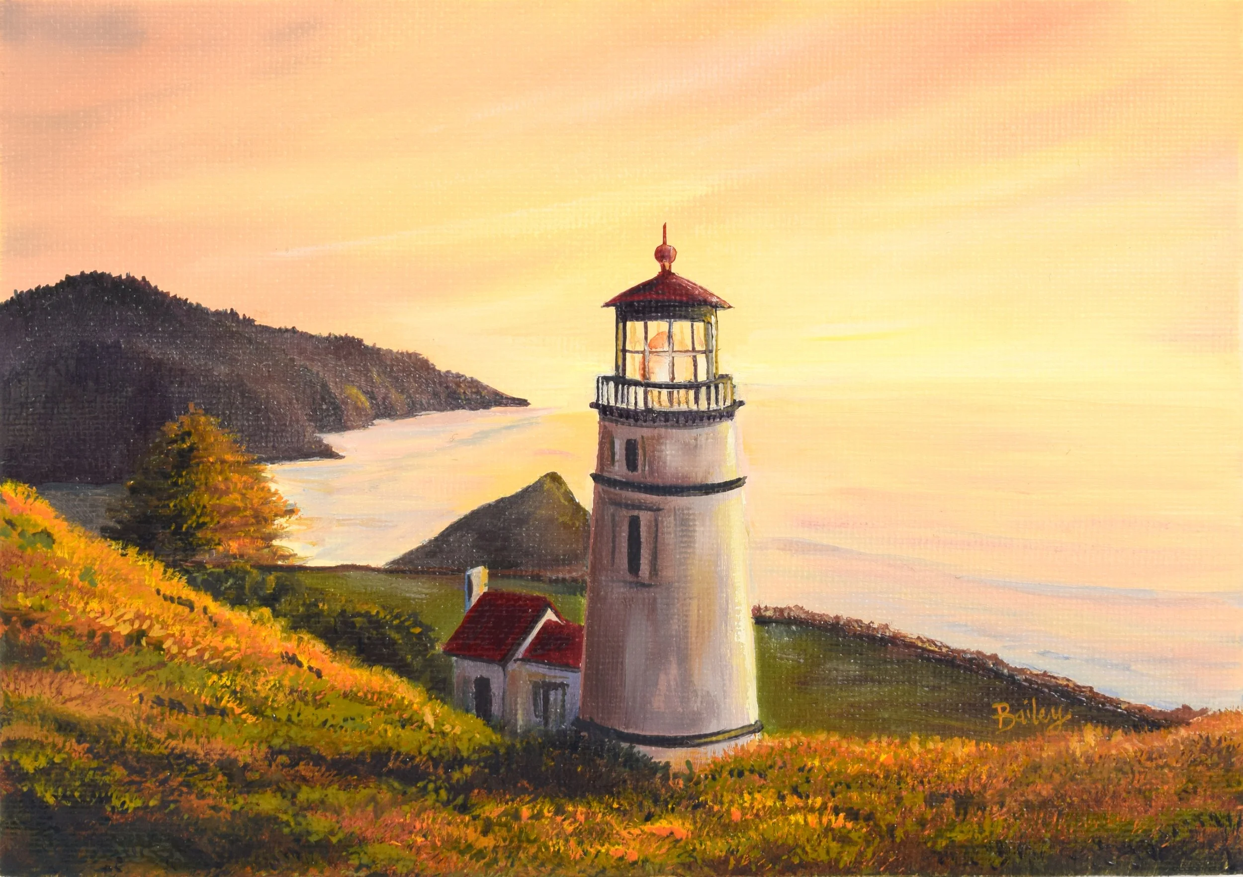 Historic Heceta Head - 5"x7" Oil on Canvas Panel -  AVAILABLE AT DRIFTWOOD COLLECTIVE