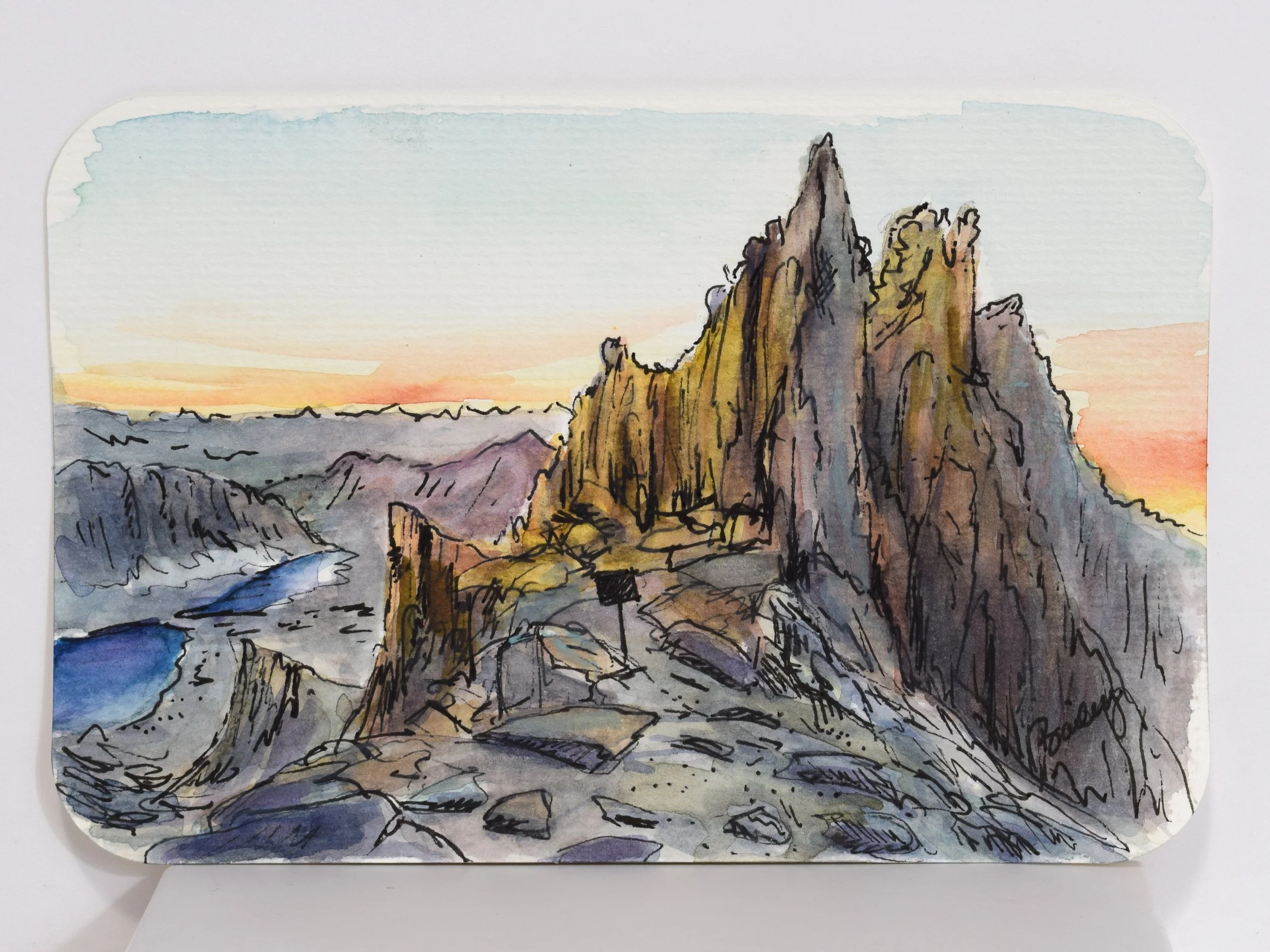 Trail Crest - Mont Whitney Trail, California - 4"x6" Watercolor Postcard - AVAILABLE
