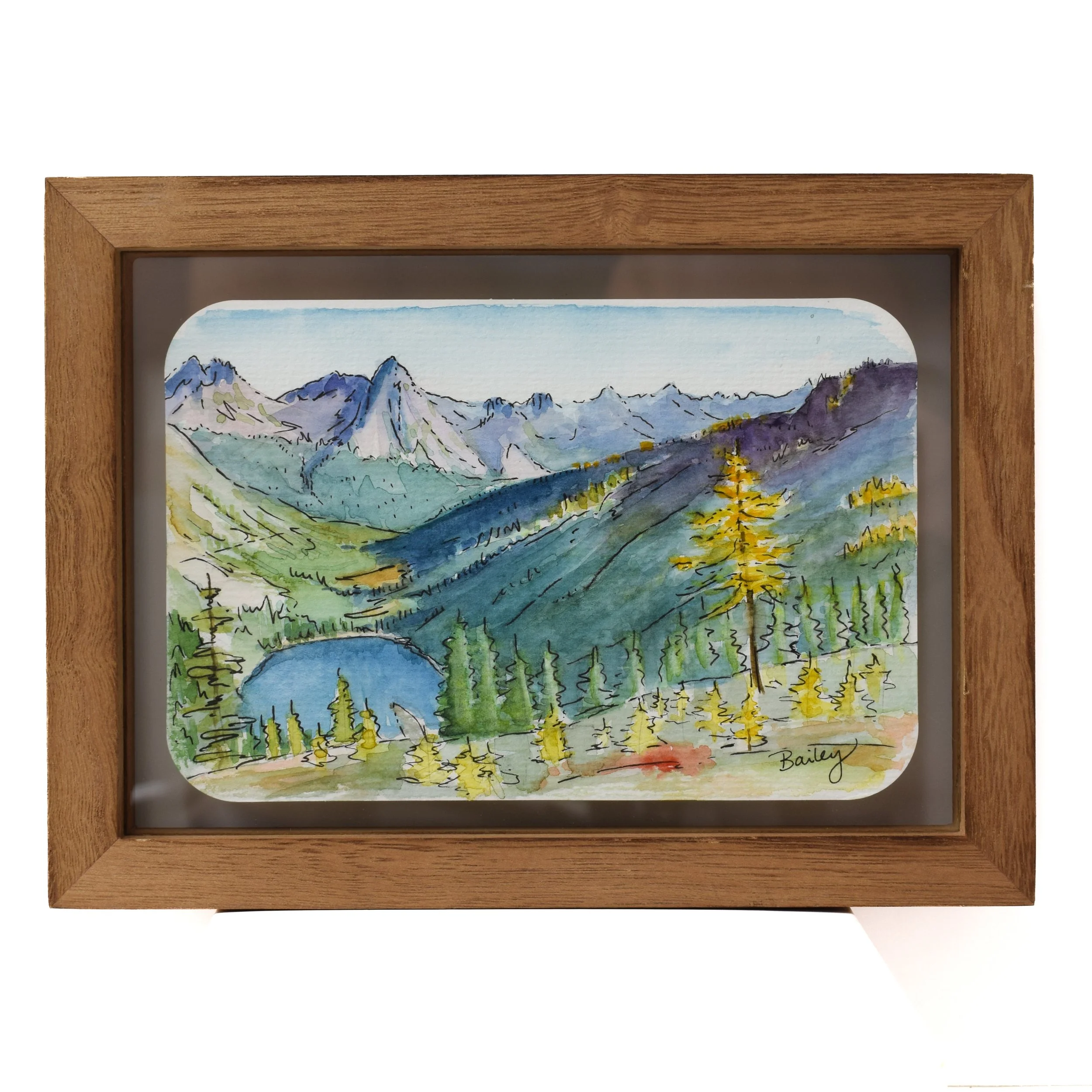 Maple Pass - Plein Air | 4"x6" Framed Watercolor | $90