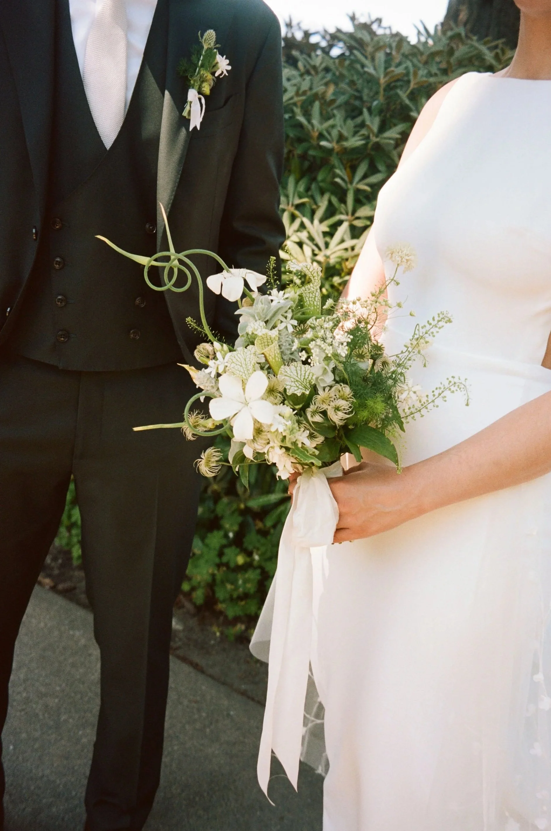 Textural Bridal Bouquet Green White
