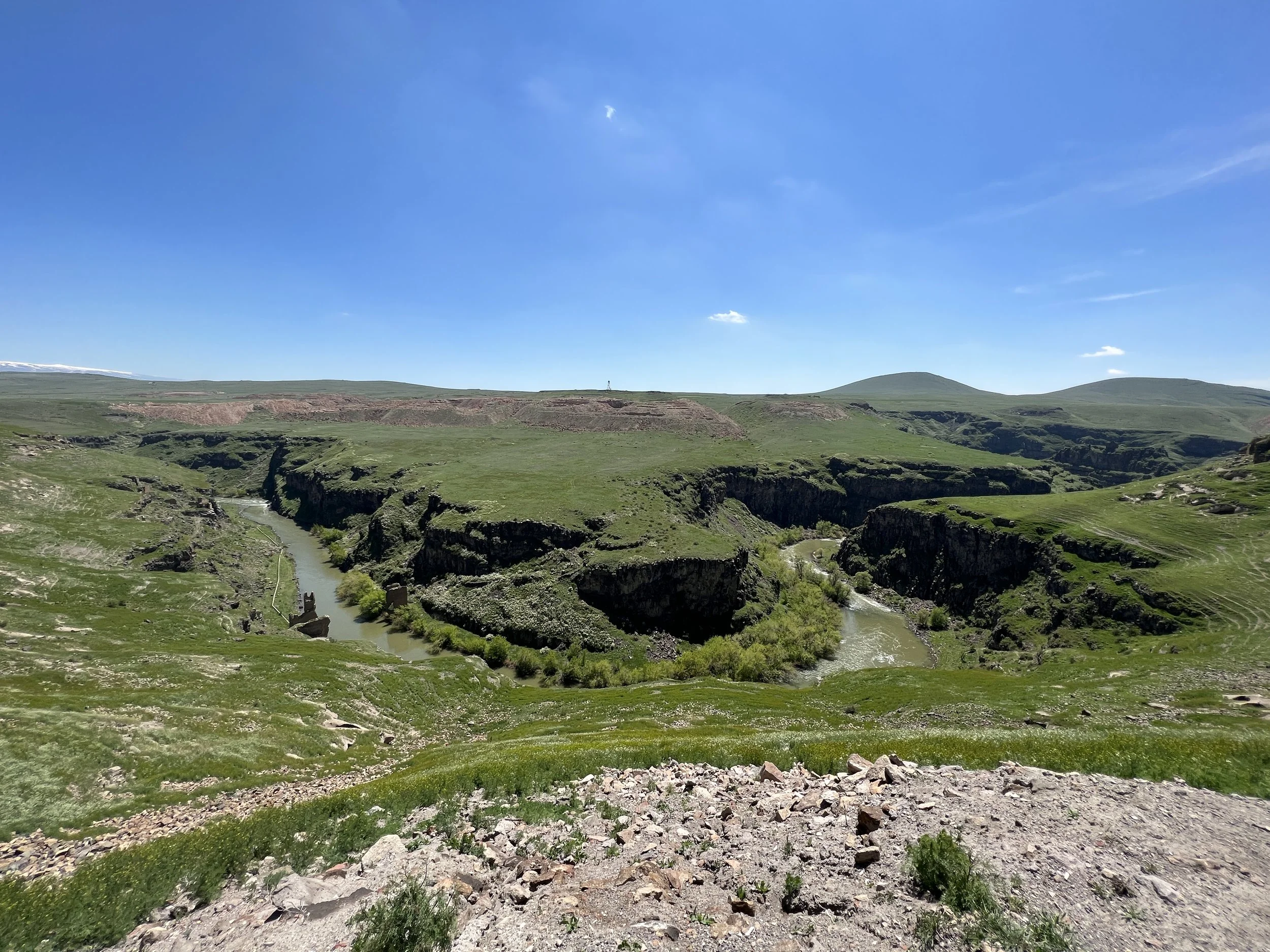 Views across the border (peep the guard tower)