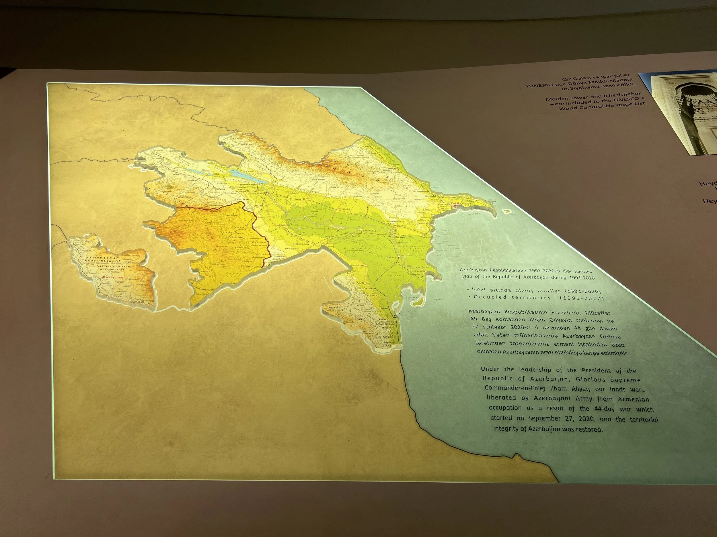 A map depicting the territory "liberated" in the 2020 war. 
