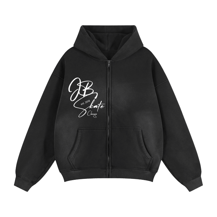 JBSkateChicago© Boxy Zip-Up Hoodie (S4) — JBSkateChicago